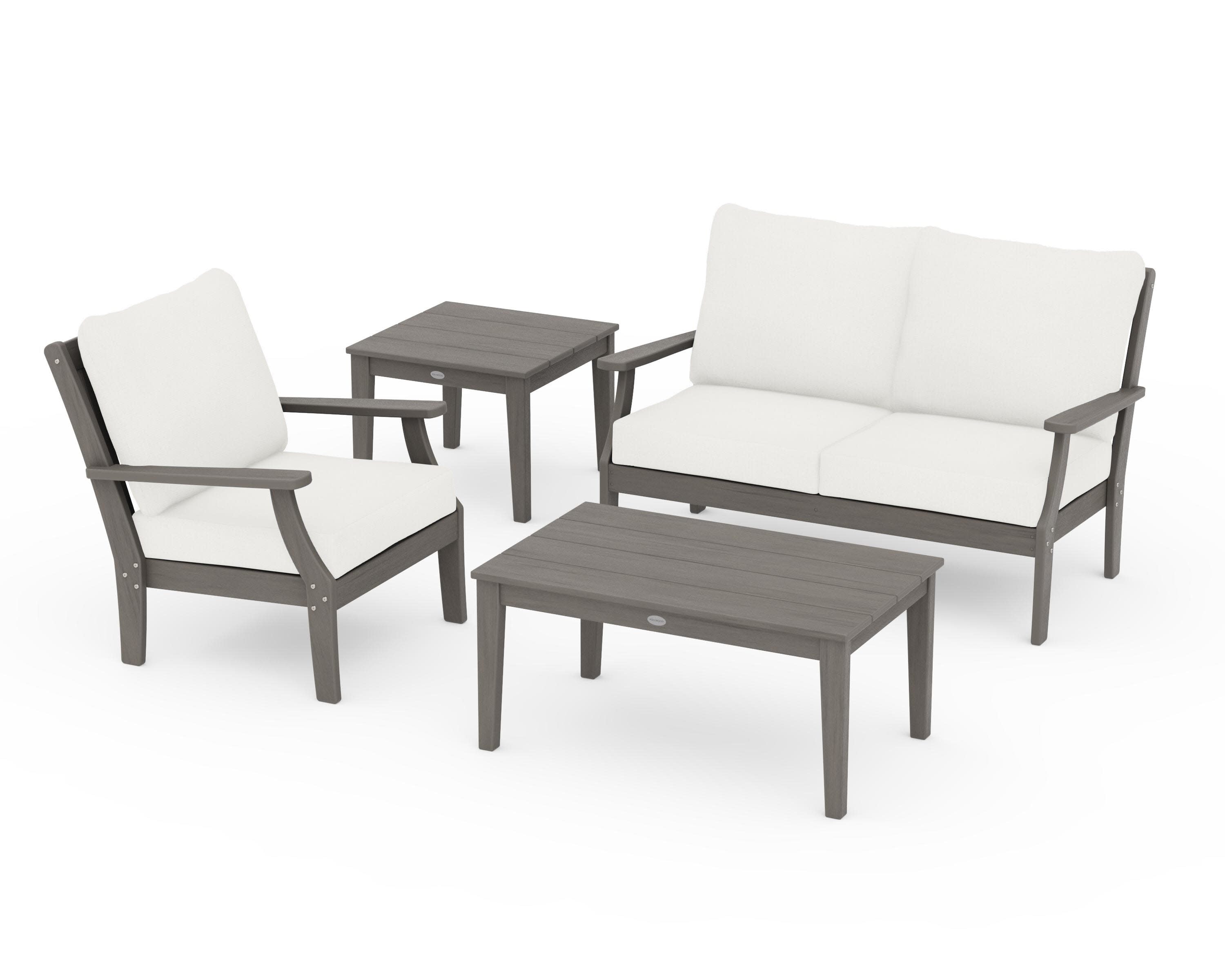Braxton 4-Piece Deep Seating Set in Driftwood / Natural Linen