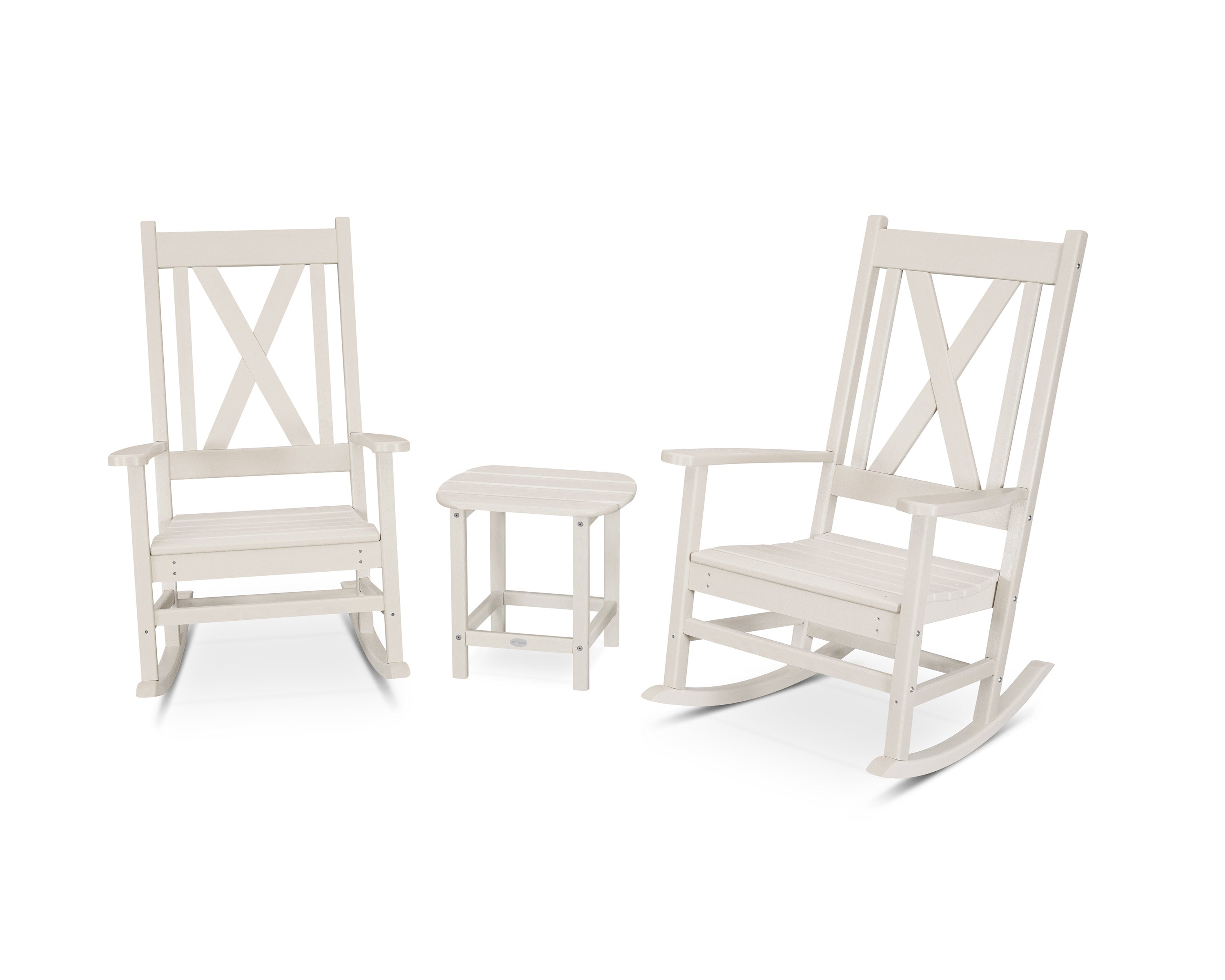 Braxton 3-Piece Porch Rocking Chair Set in Sand