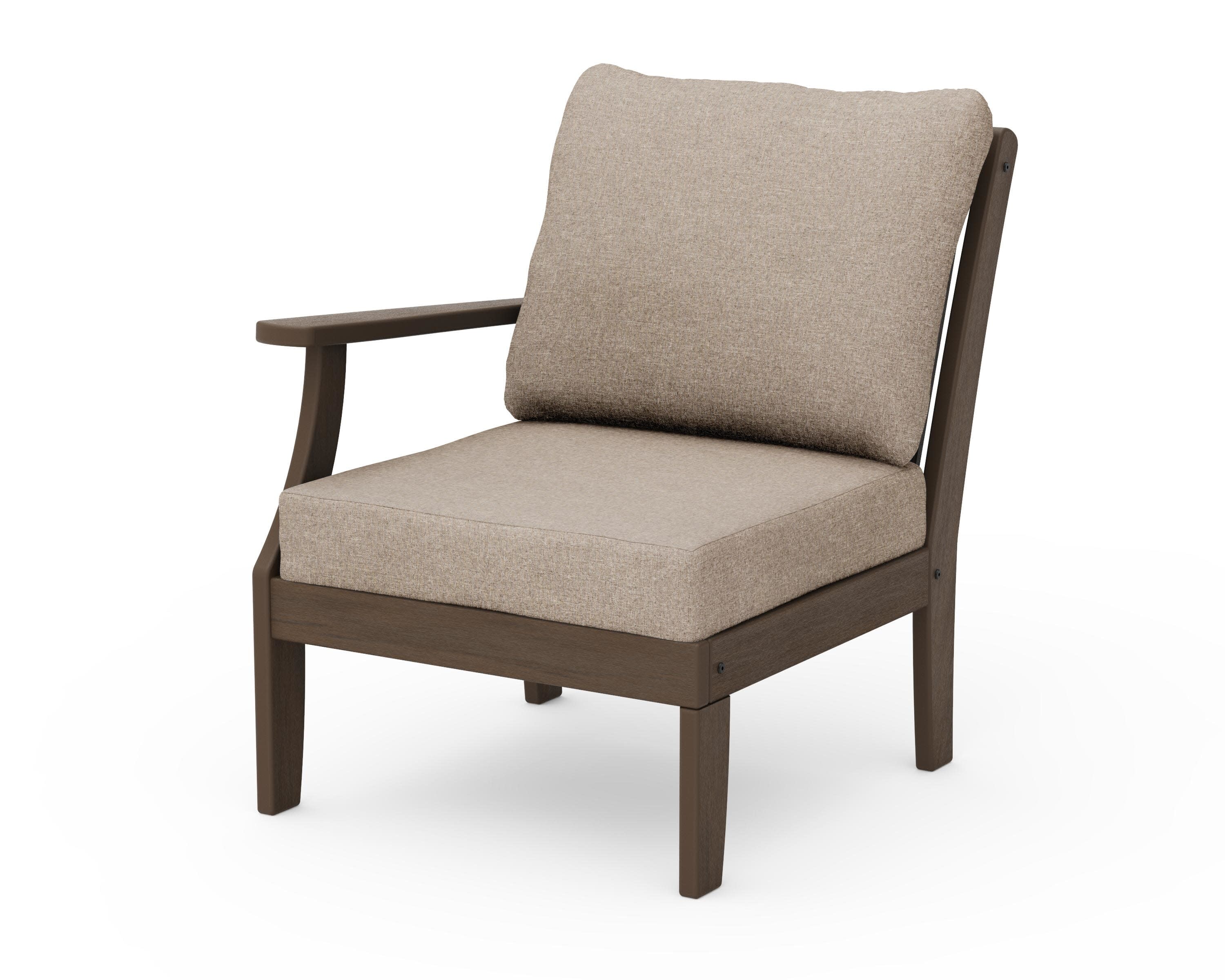 Braxton Modular Left Arm Chair in Kona / Spiced Burlap