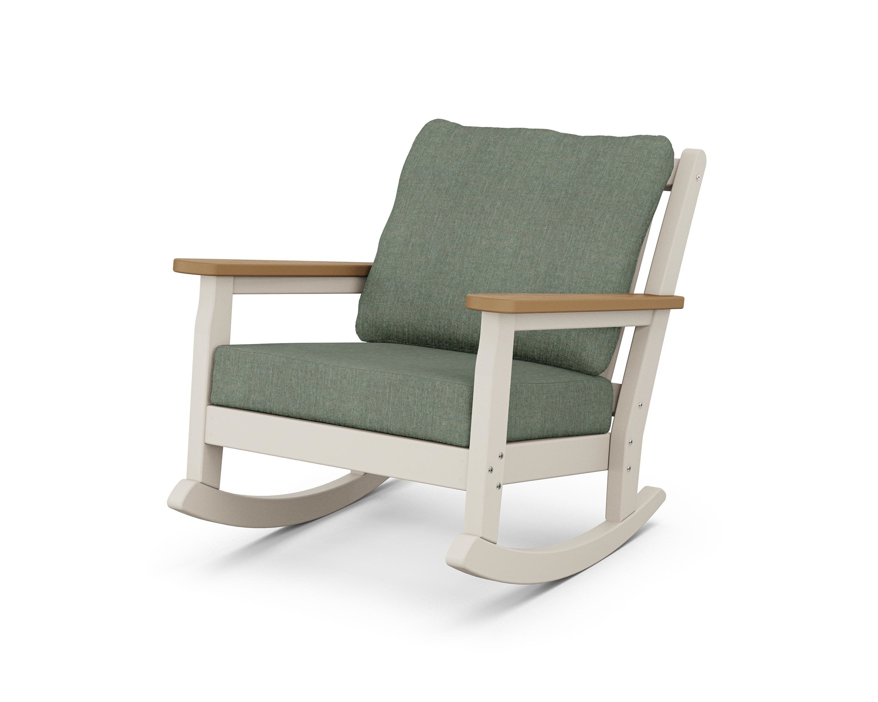 Chippendale Deep Seating Rocking Chair in Sand / Natural / Cast Sage