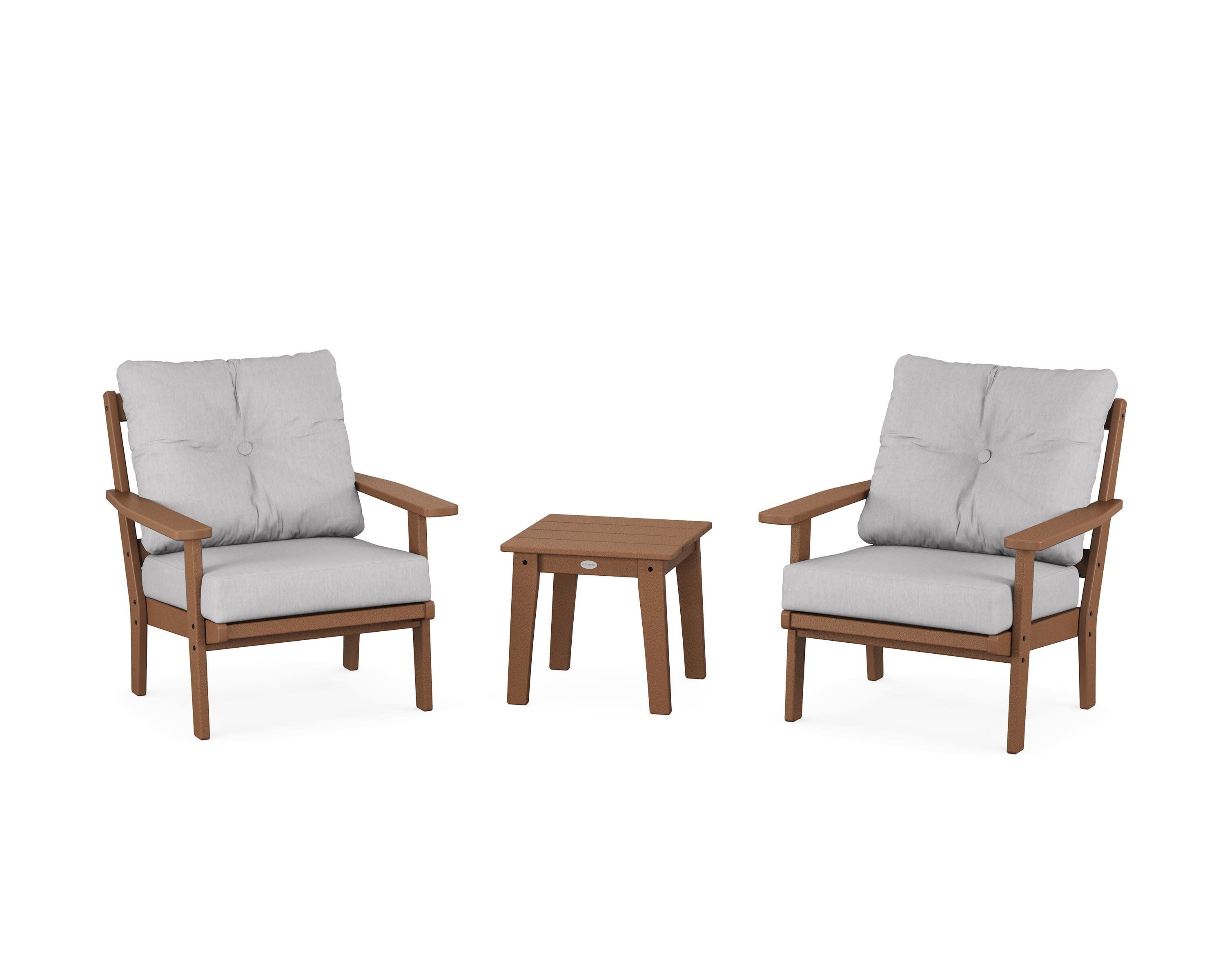 Prairie 3-Piece Deep Seating Set in Teak / Granite