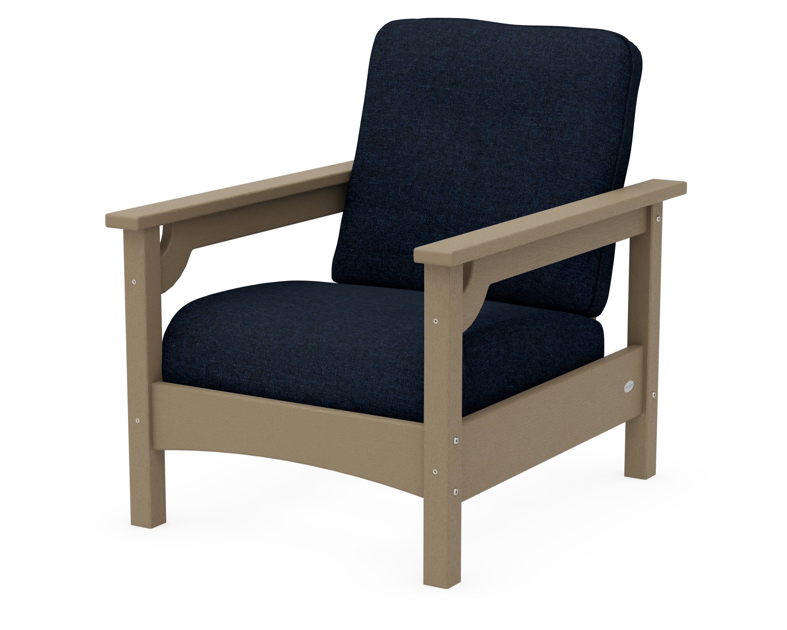 Club Chair in Vintage Sahara / Marine Indigo