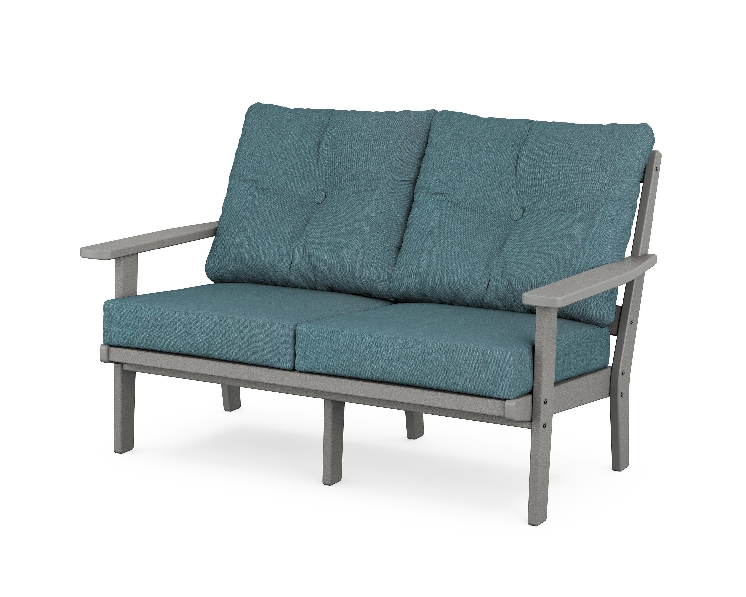 Oxford Deep SeatingLoveseat in Slate Grey / Ocean Teal