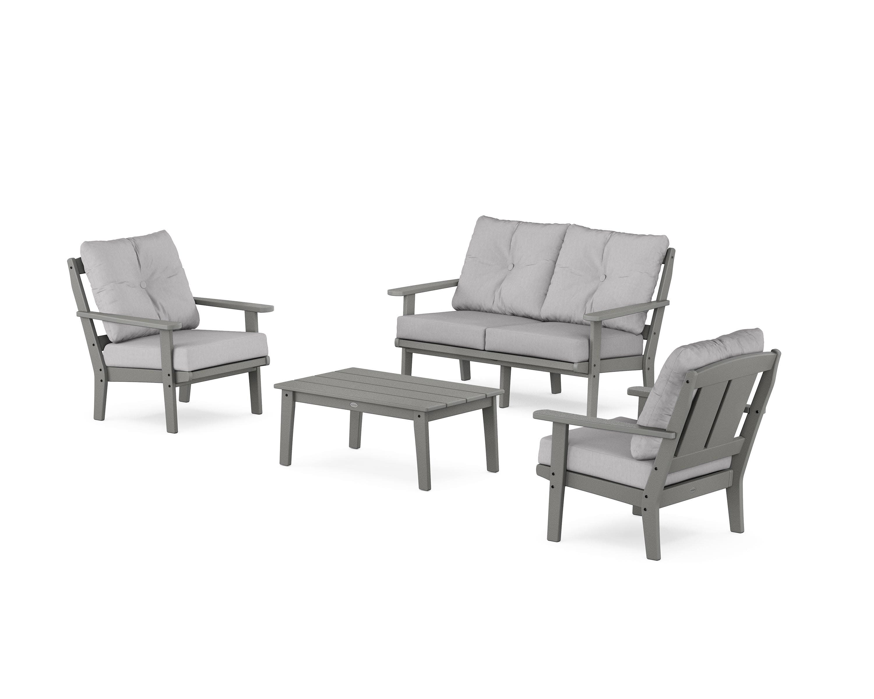 Mission 4-Piece Deep Seating Set with Loveseat in Slate Grey / Granite