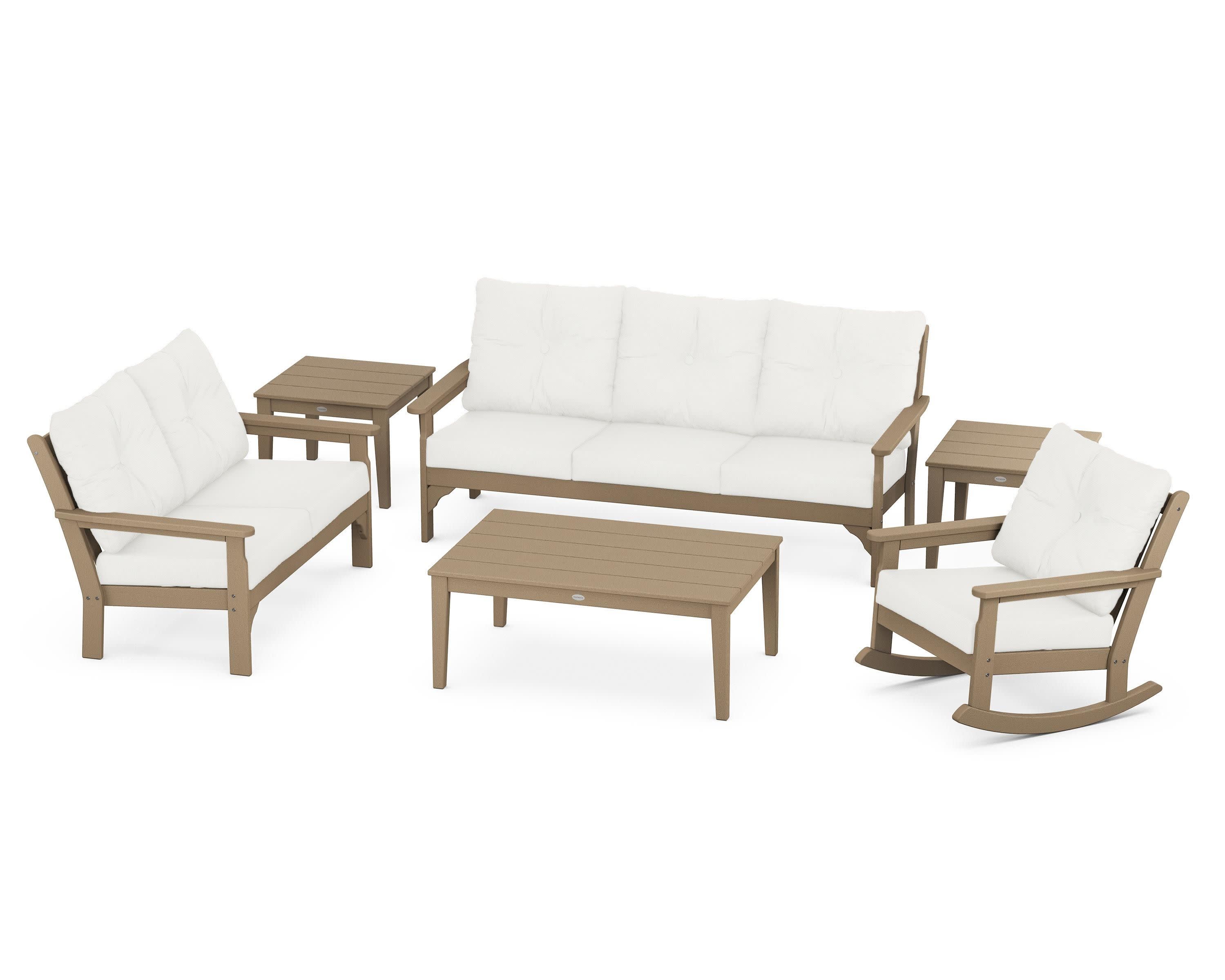 Vineyard 6-Piece Deep Seating Set in Vintage Sahara / Natural Linen