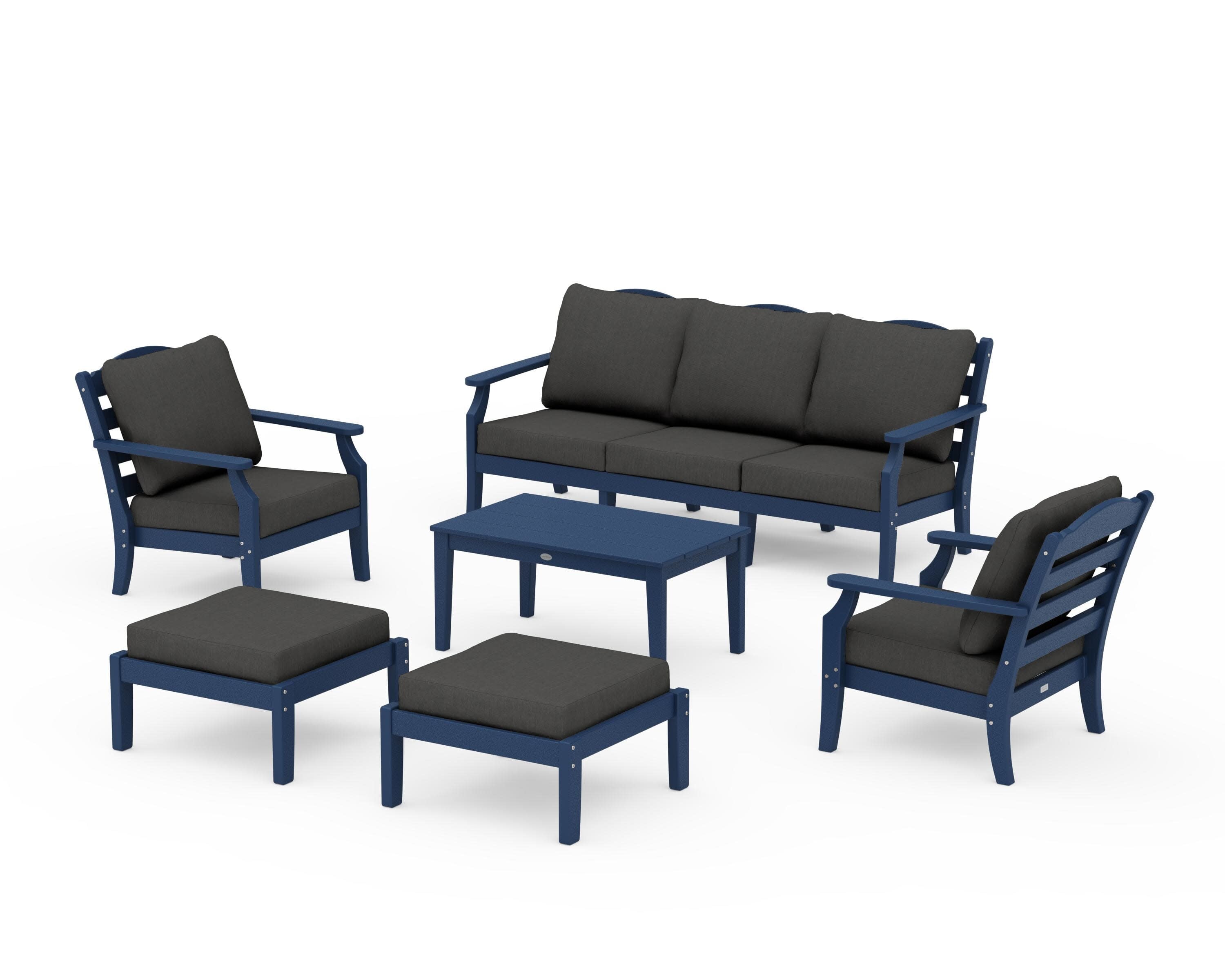 Savannah 6-Piece Lounge Sofa Set in Navy / Spectrum Carbon