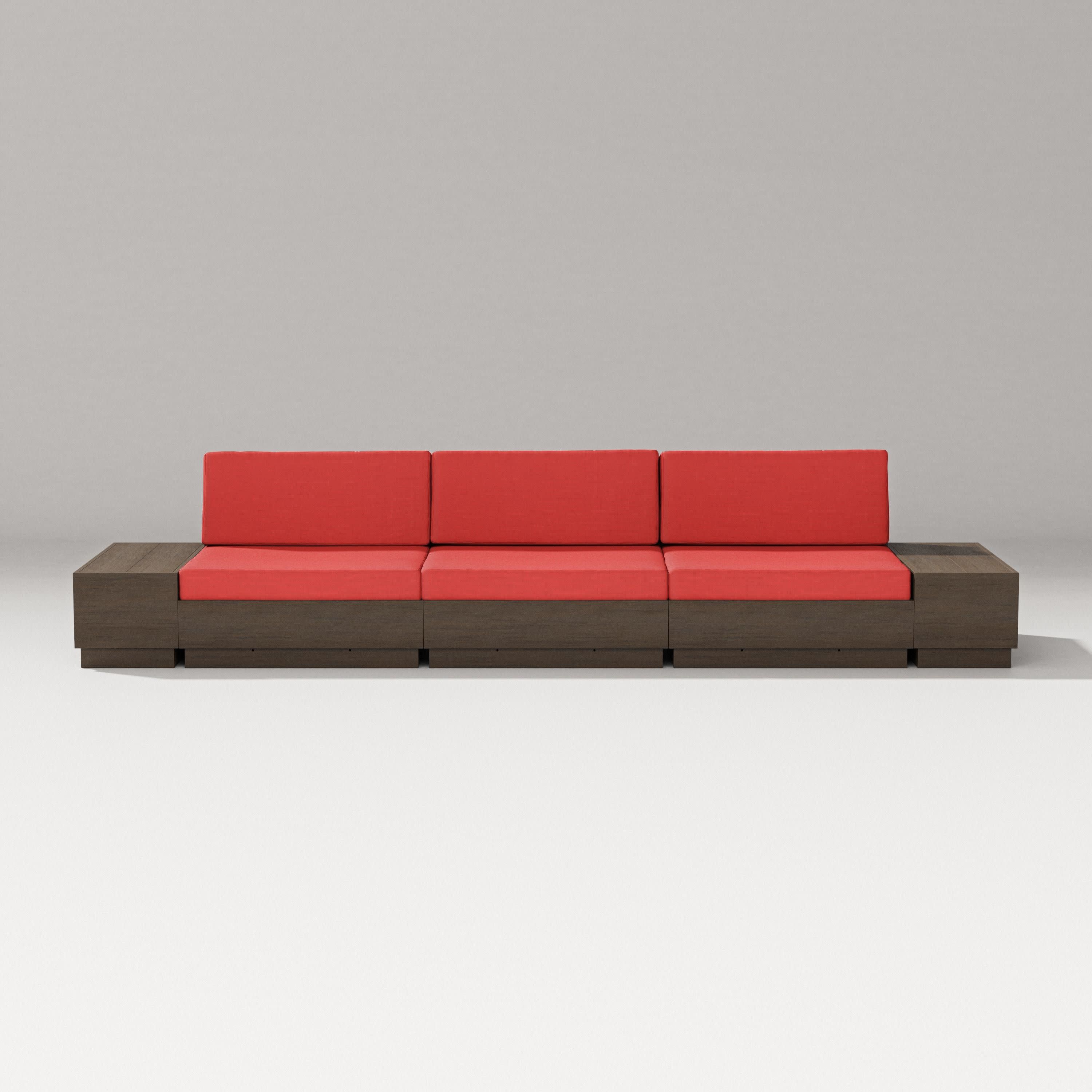 Elevate Straight Sectional in Kona / Crimson Linen