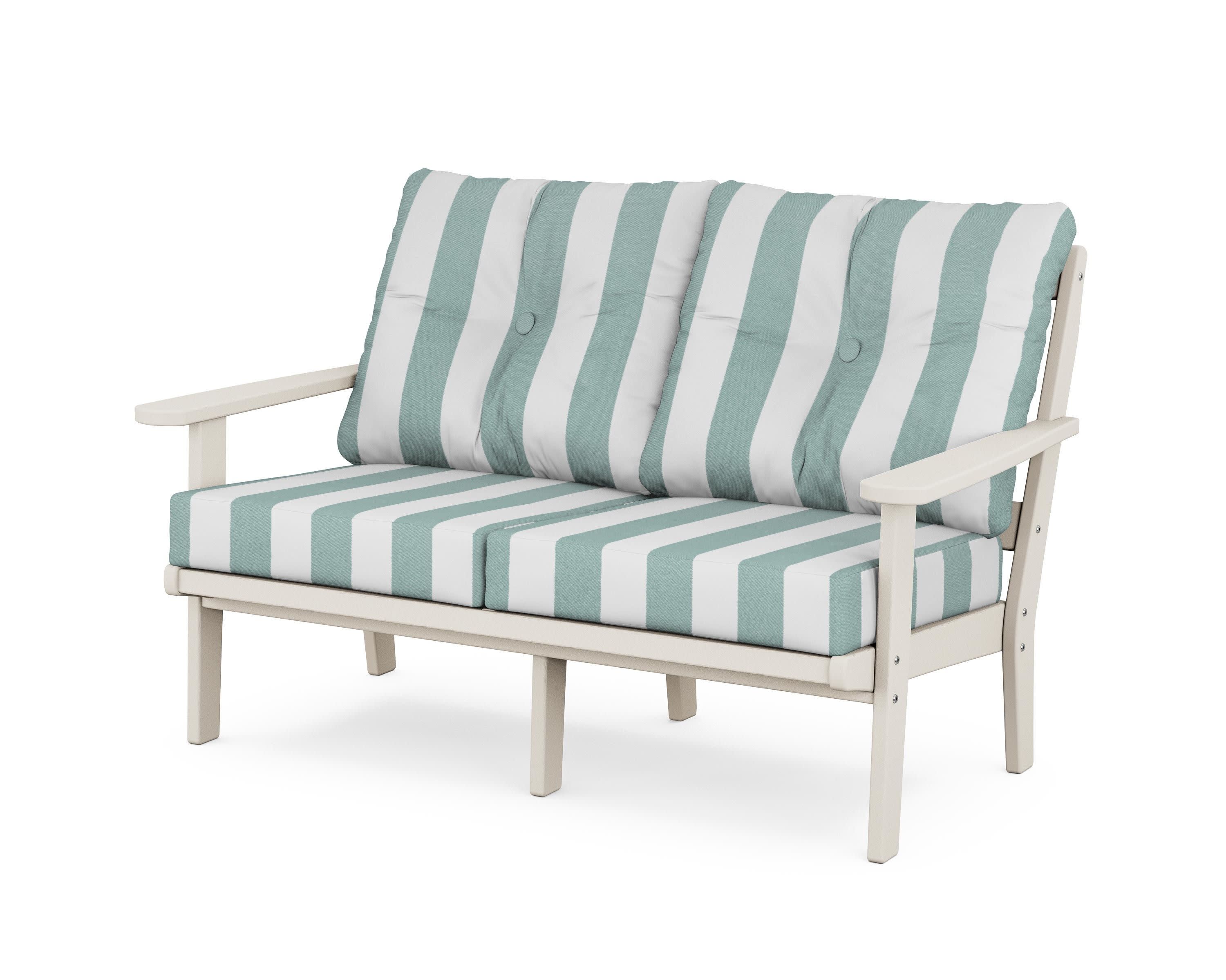 Mission Deep SeatingLoveseat in Sand / Cabana Stripe Glacier Spa