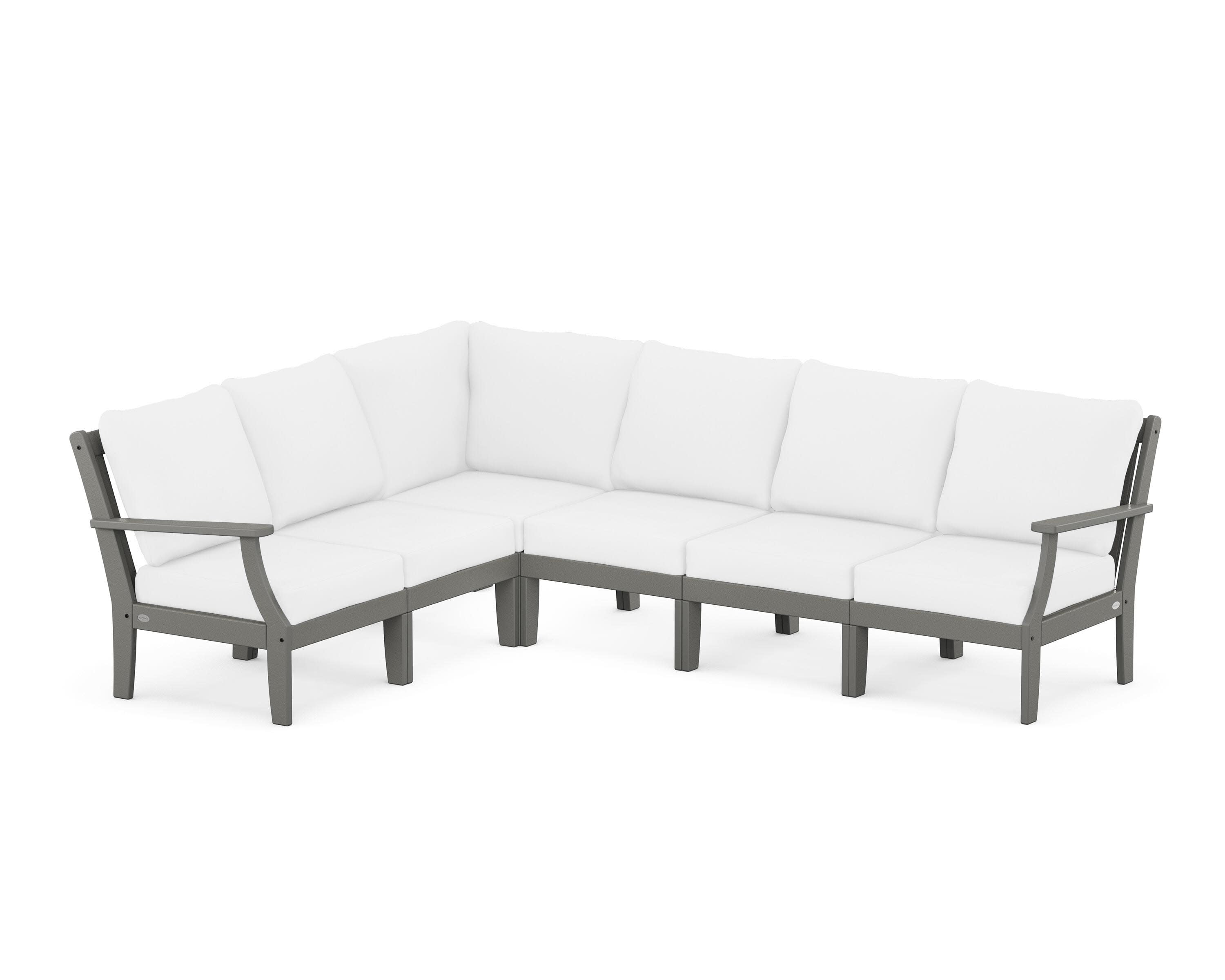 Braxton Modular 6-Piece Deep Seating Set in Slate Grey / Natural