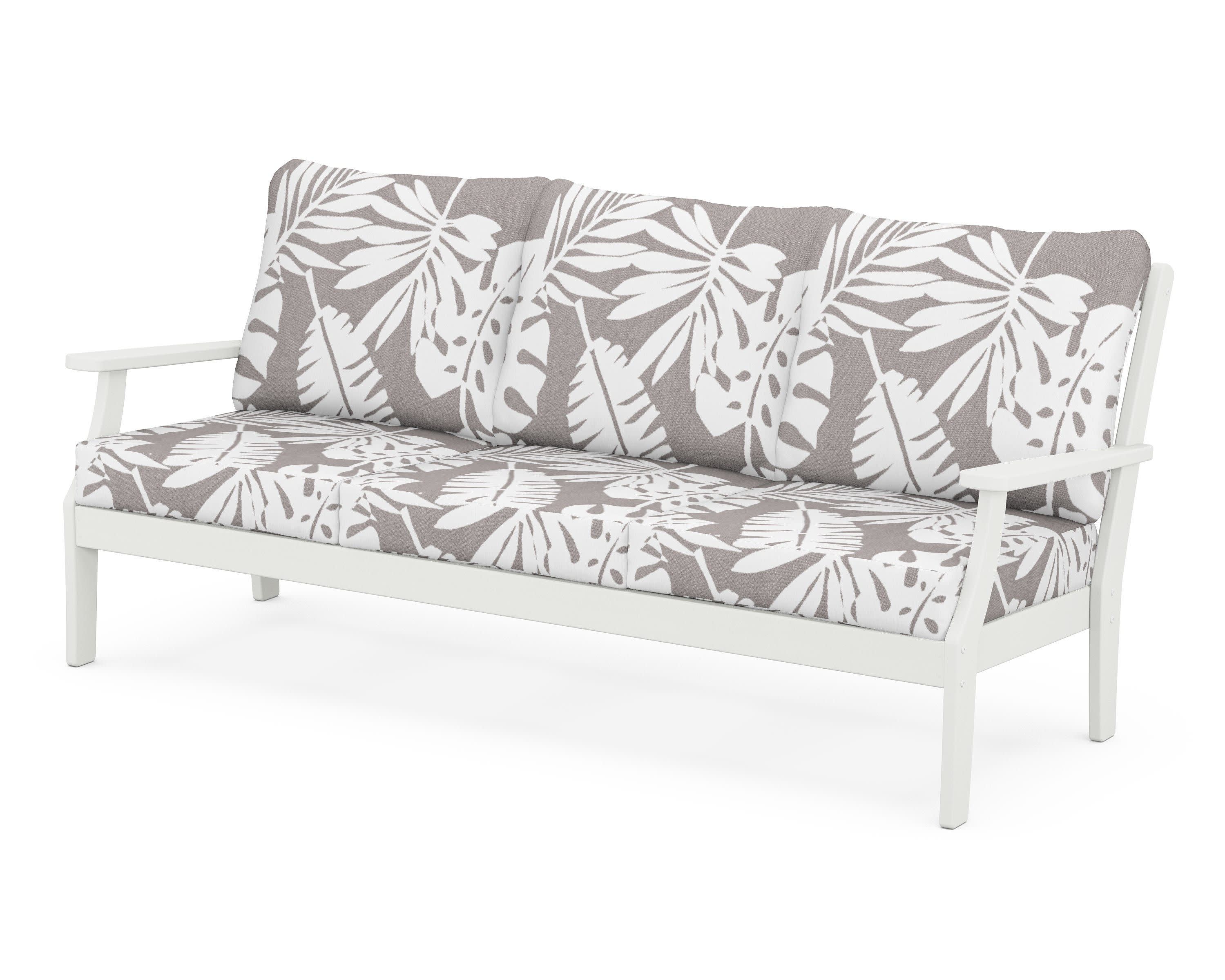 Braxton Deep Seating Sofa in Vintage White / Leaf Grey Mist