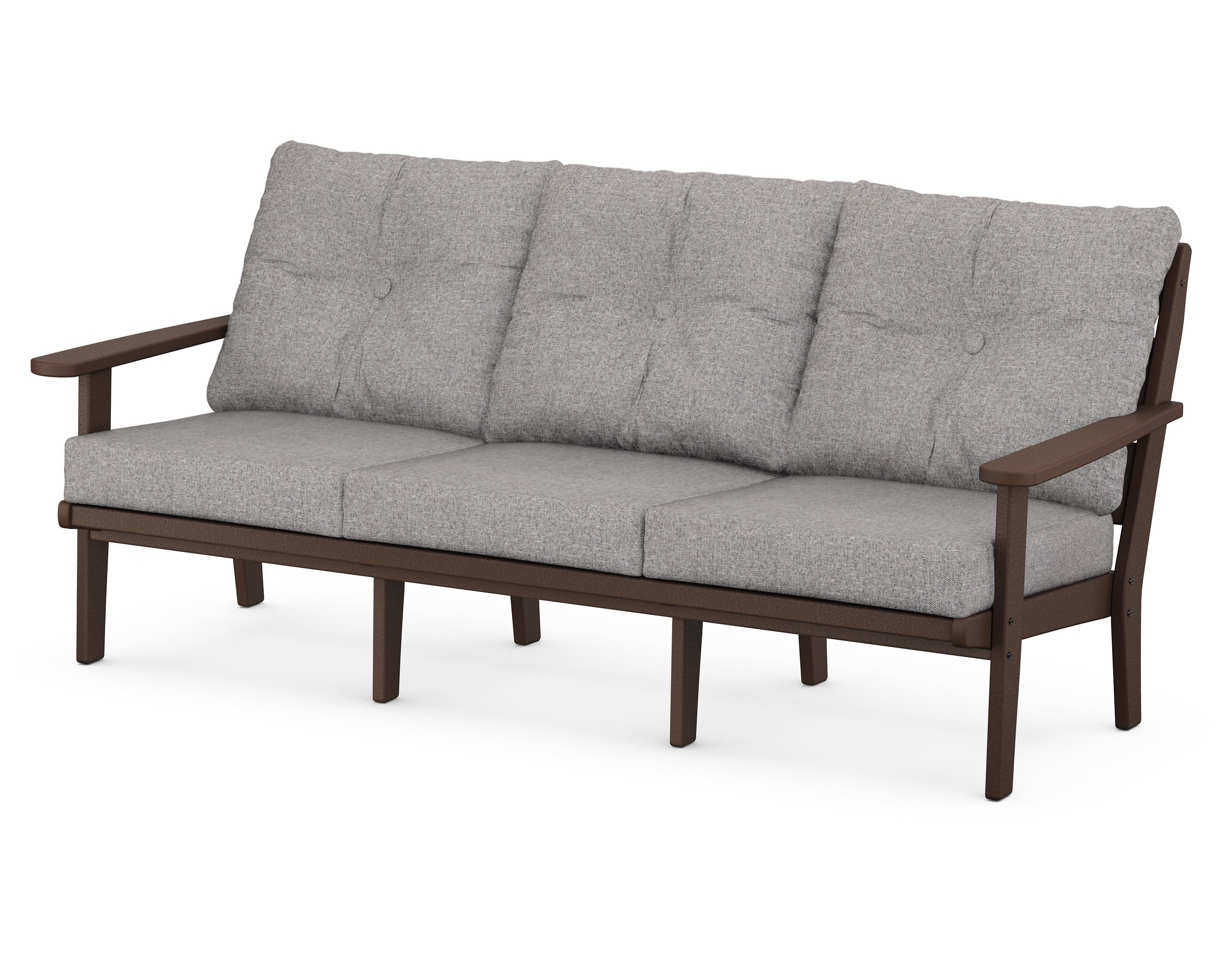 Lakeside Deep Seating Sofa in Mahogany / Grey Mist