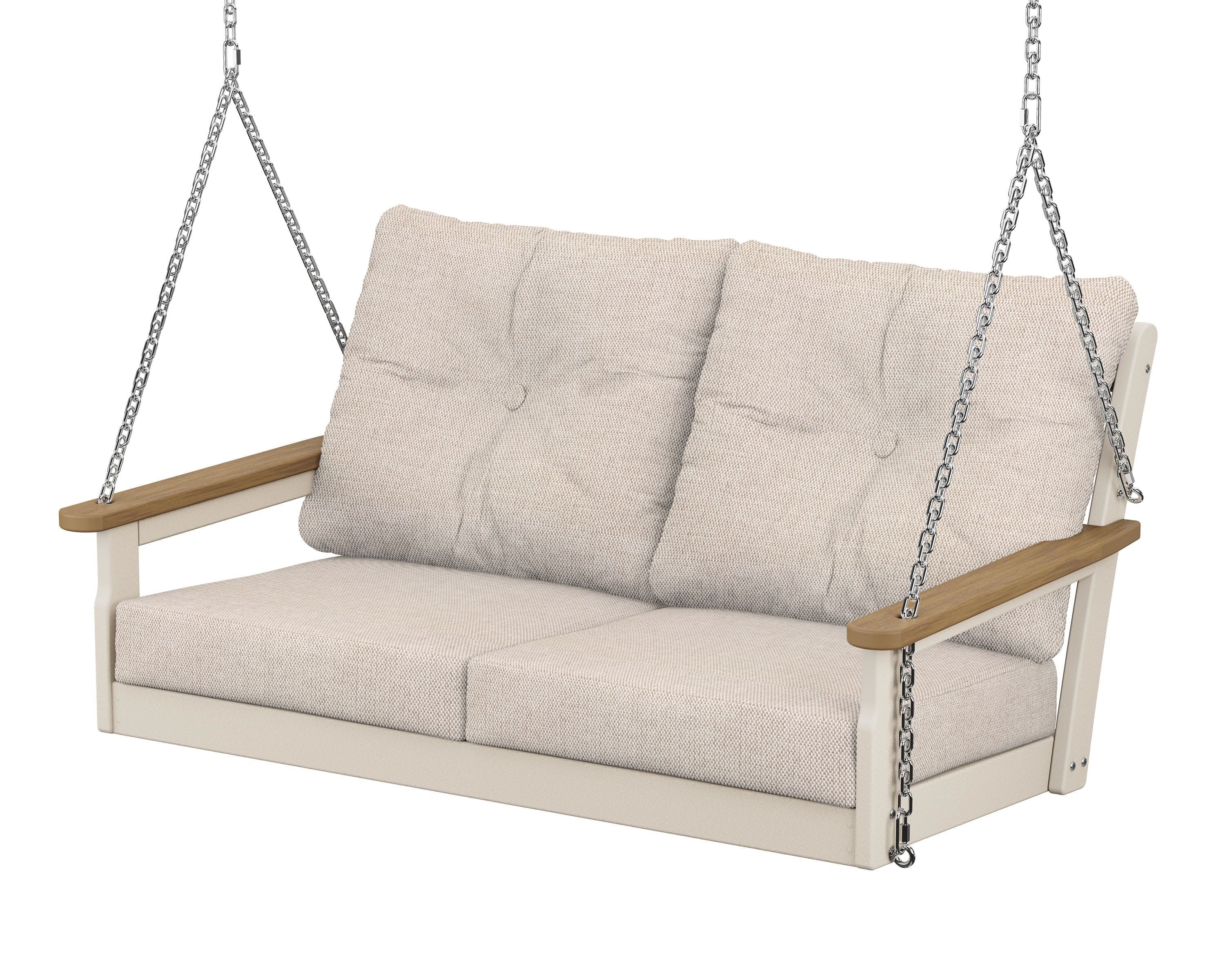 Vineyard Deep Seating Swing in Sand / Natural / Blend Linen
