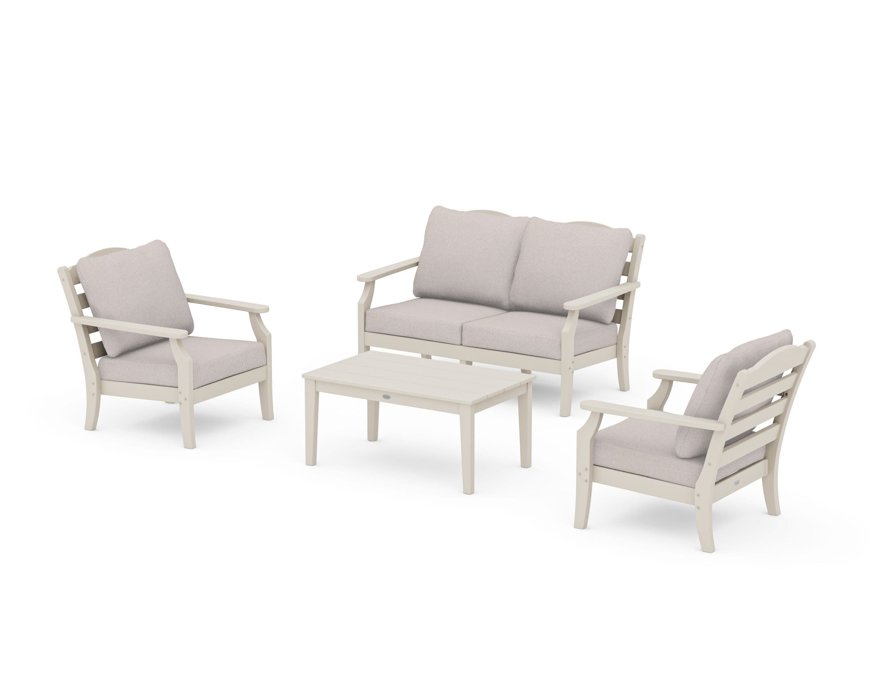 Savannah 4-Piece Deep Seating Set with Loveseat in Sand / Dune Burlap