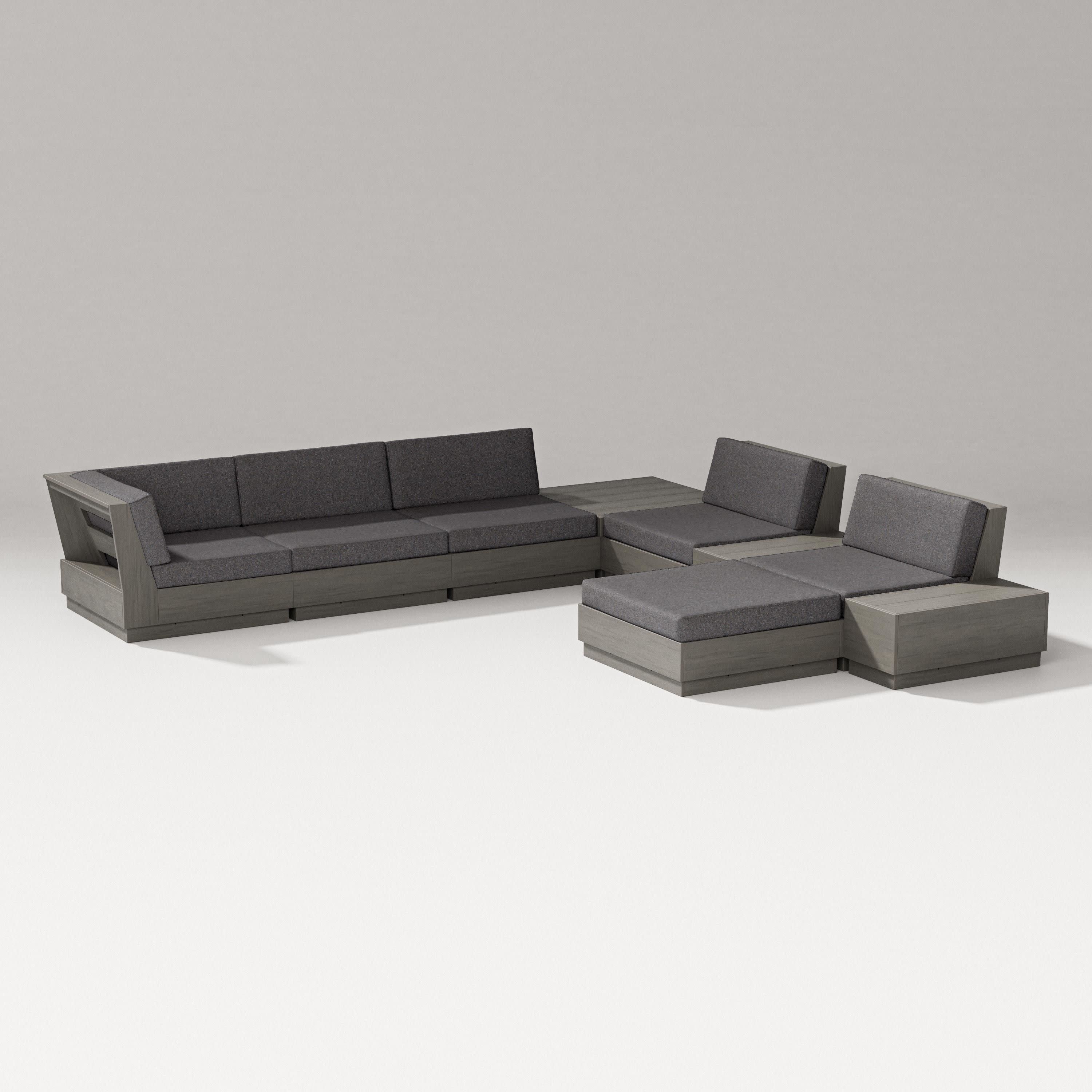 Elevate 9-Piece Conversation Sectional in Driftwood / Ash Charcoal