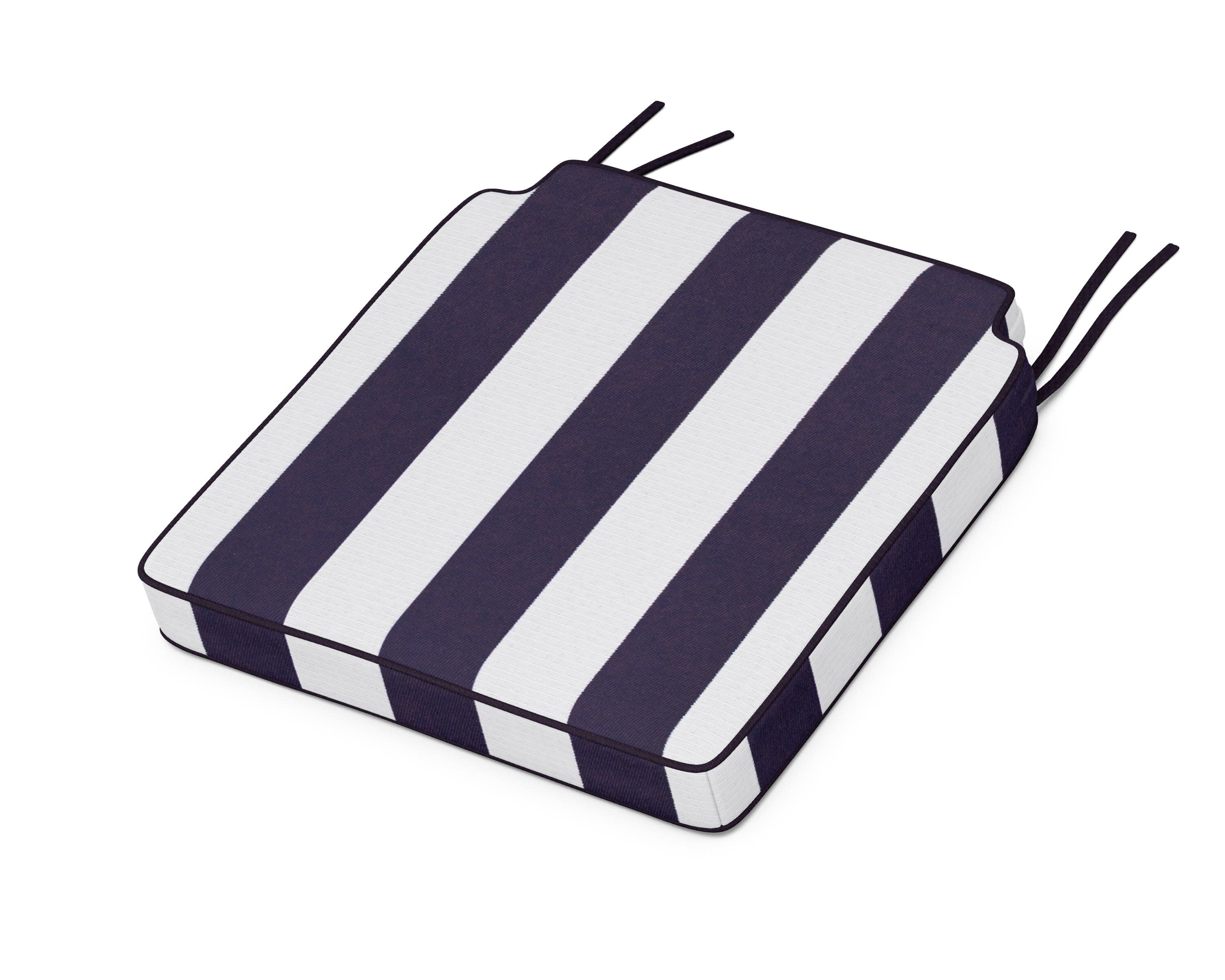 Acadia Dining Side Seat Cushion in Cabana Stripe Navy