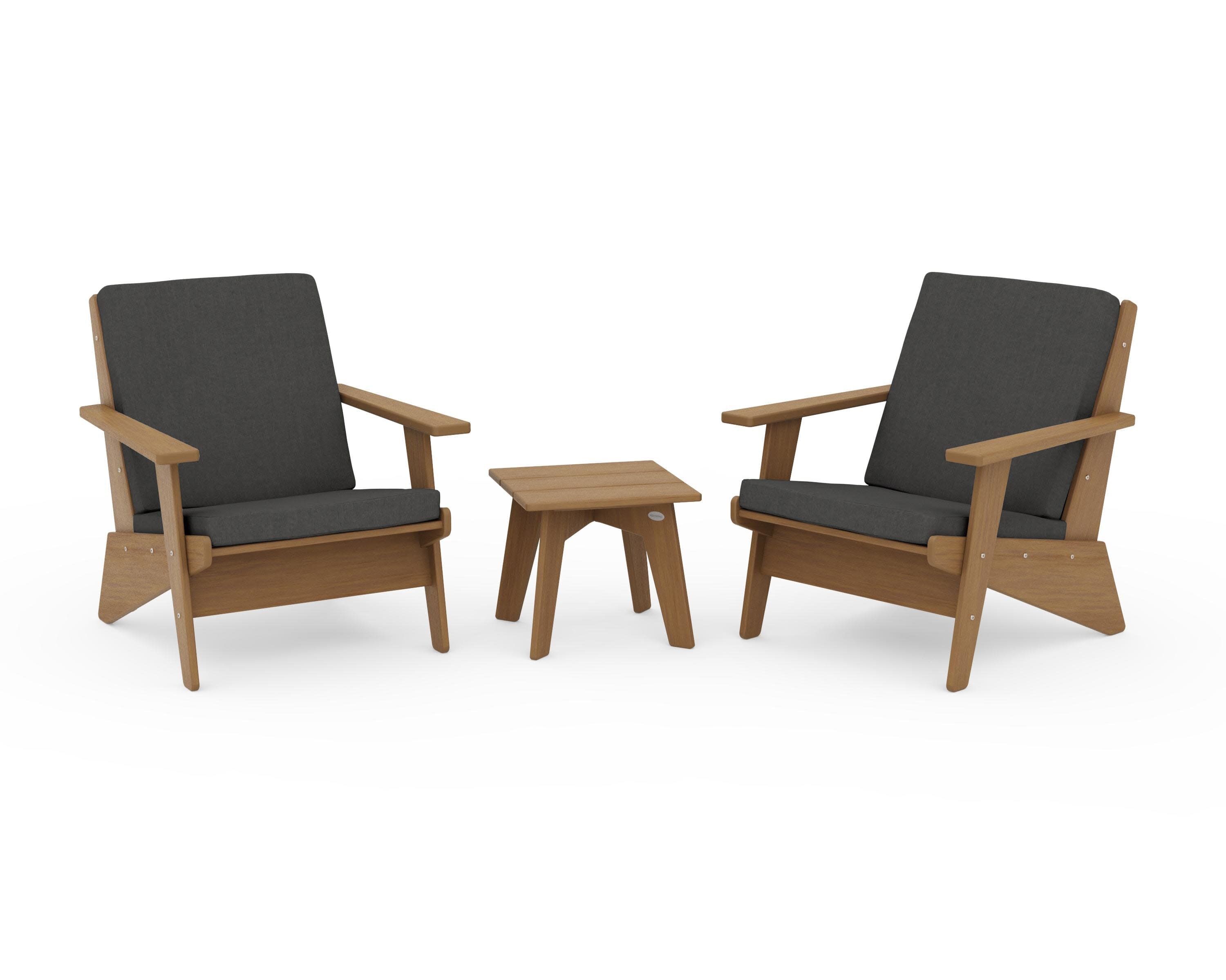 Riviera Modern Lounge 3-Piece Set in Natural / Spectrum Carbon