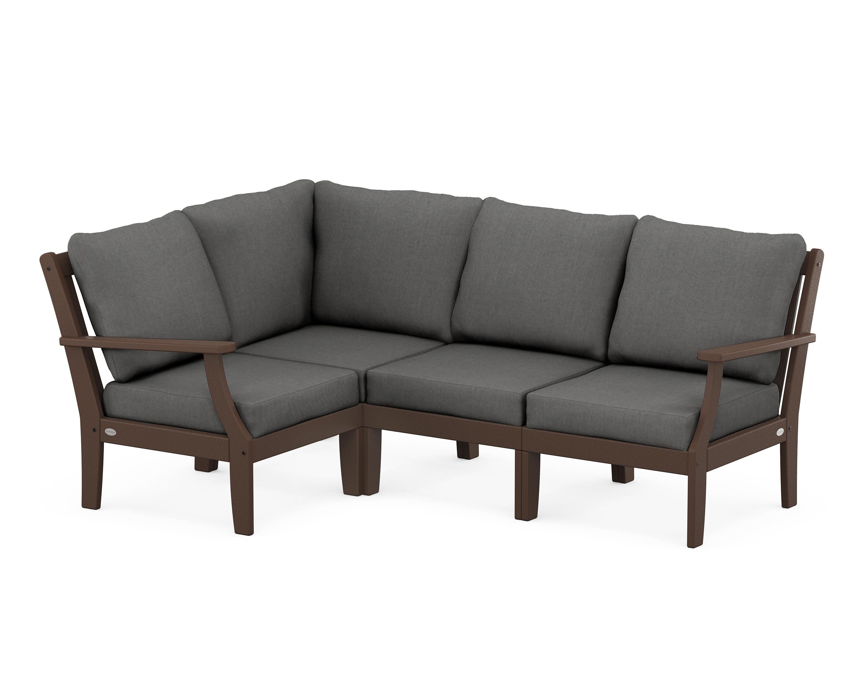 Braxton Modular 4-Piece Deep Seating Set in Mahogany / Spectrum Carbon