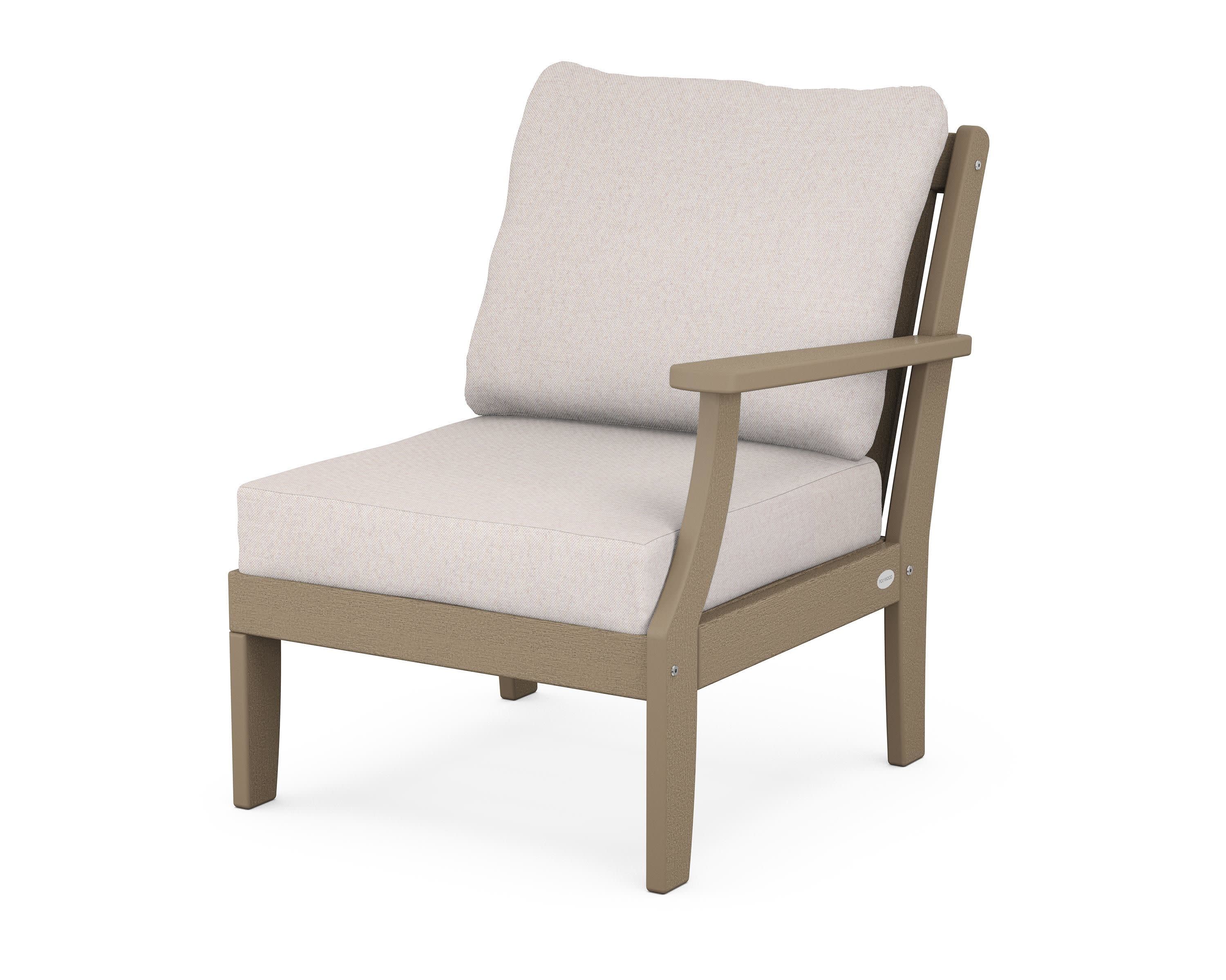 Braxton Modular Right Arm Chair in Vintage Sahara / Dune Burlap