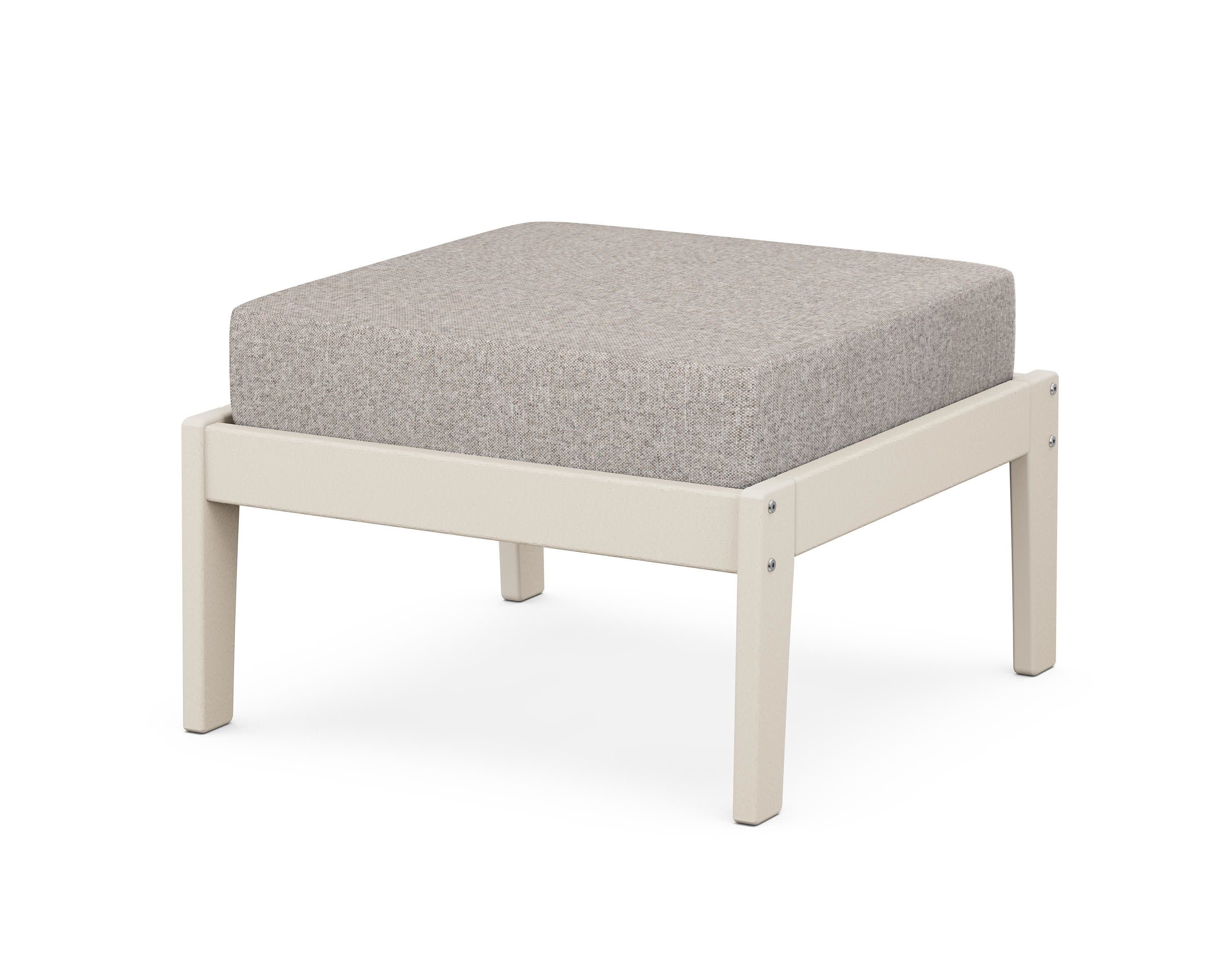 Deep Seating Ottoman in Sand / Weathered Tweed