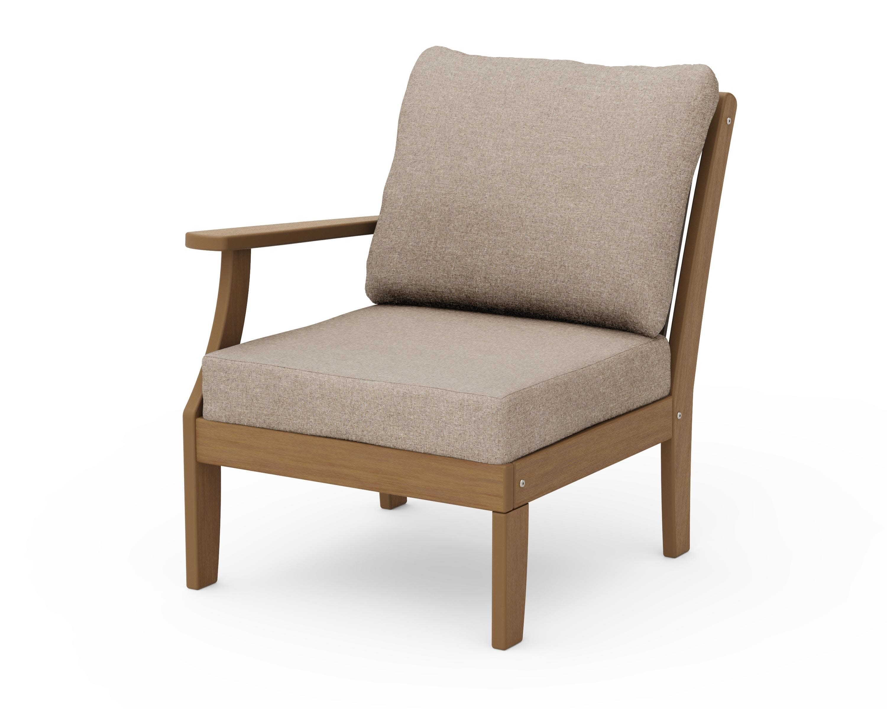 Braxton Modular Left Arm Chair in Natural / Spiced Burlap