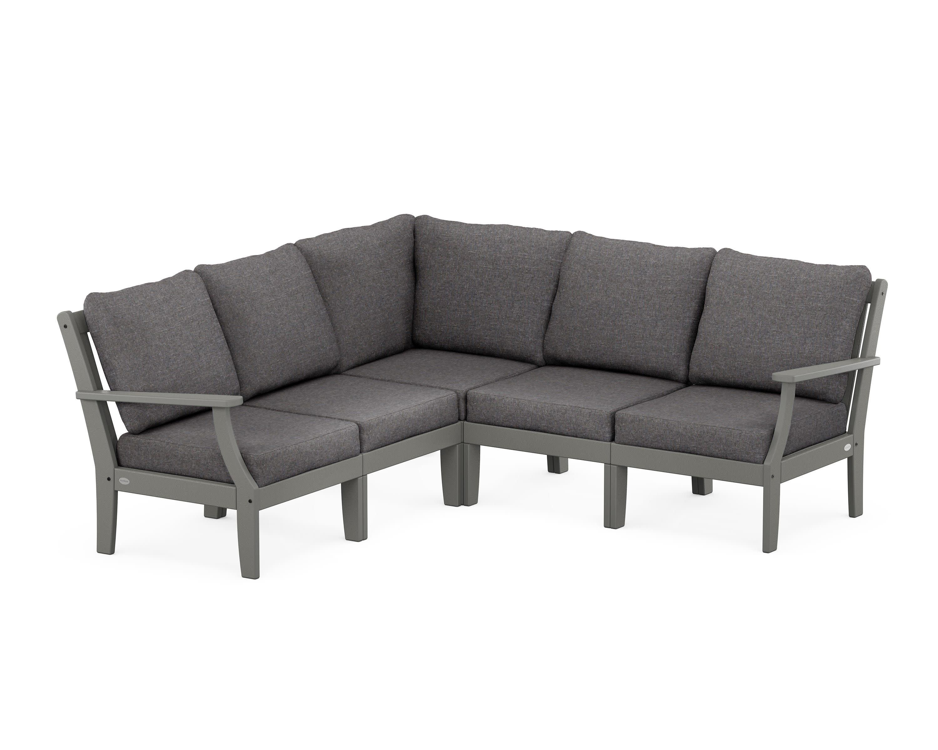 Braxton Modular 5-Piece Deep Seating Set in Slate Grey / Ash Charcoal