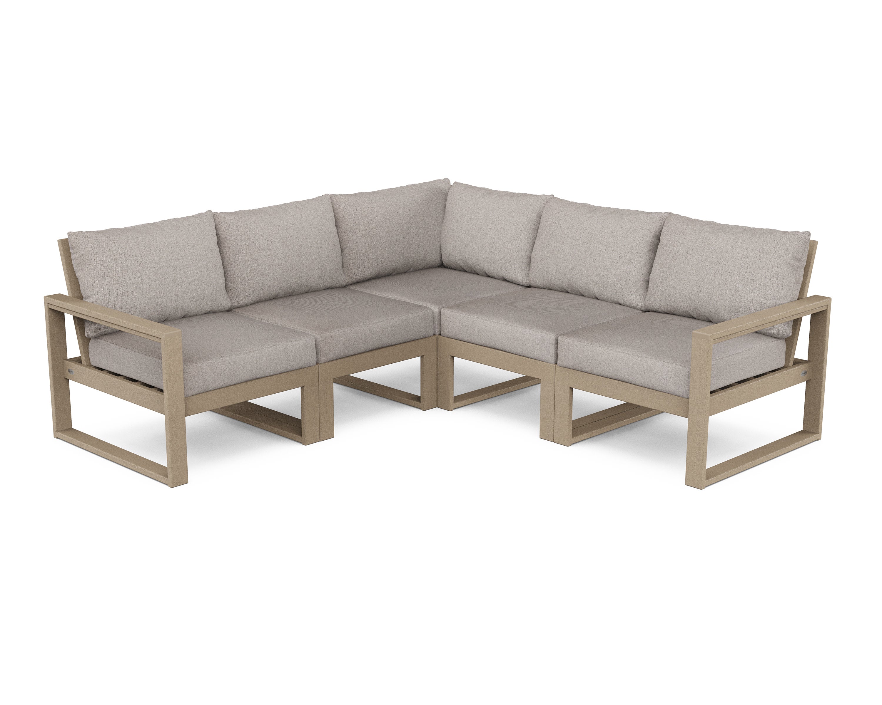 EDGE 5-Piece Modular Deep Seating Set in Vintage Sahara / Weathered Tweed