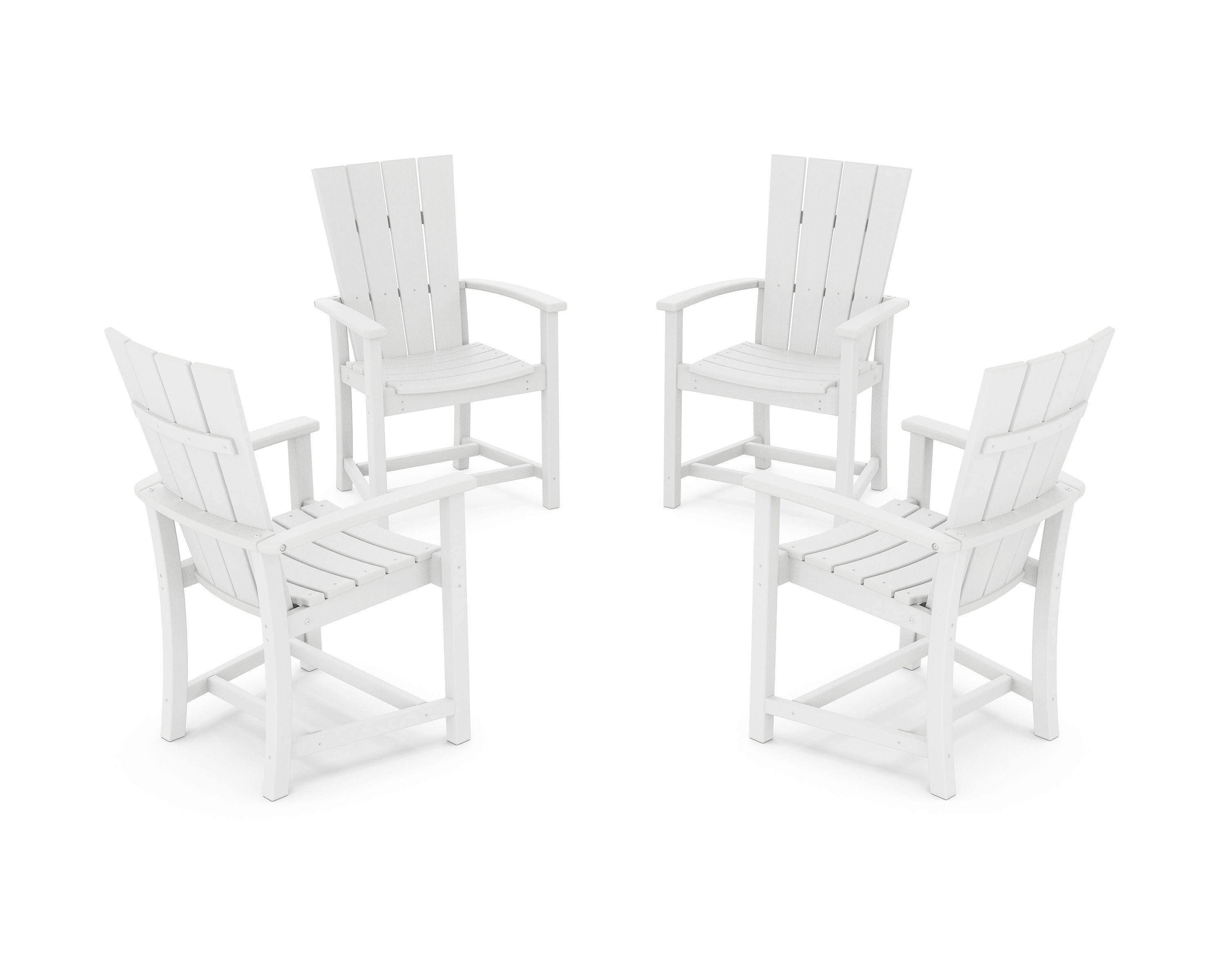 Quattro 4-Piece Upright Adirondack Conversation Set in White