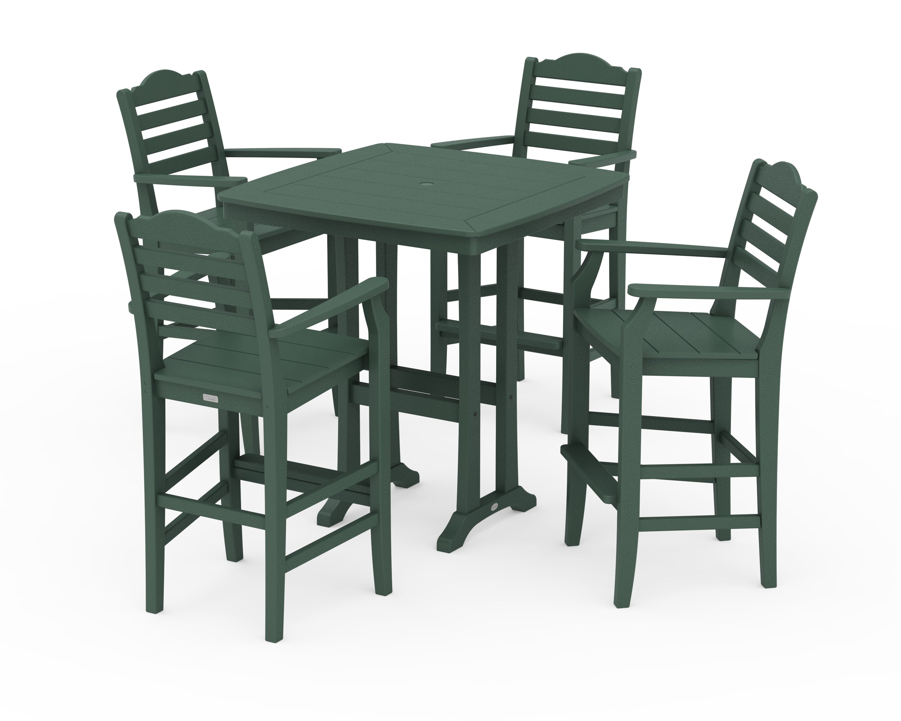 Savannah 5-Piece Bar Set with Trestle Legs in Green