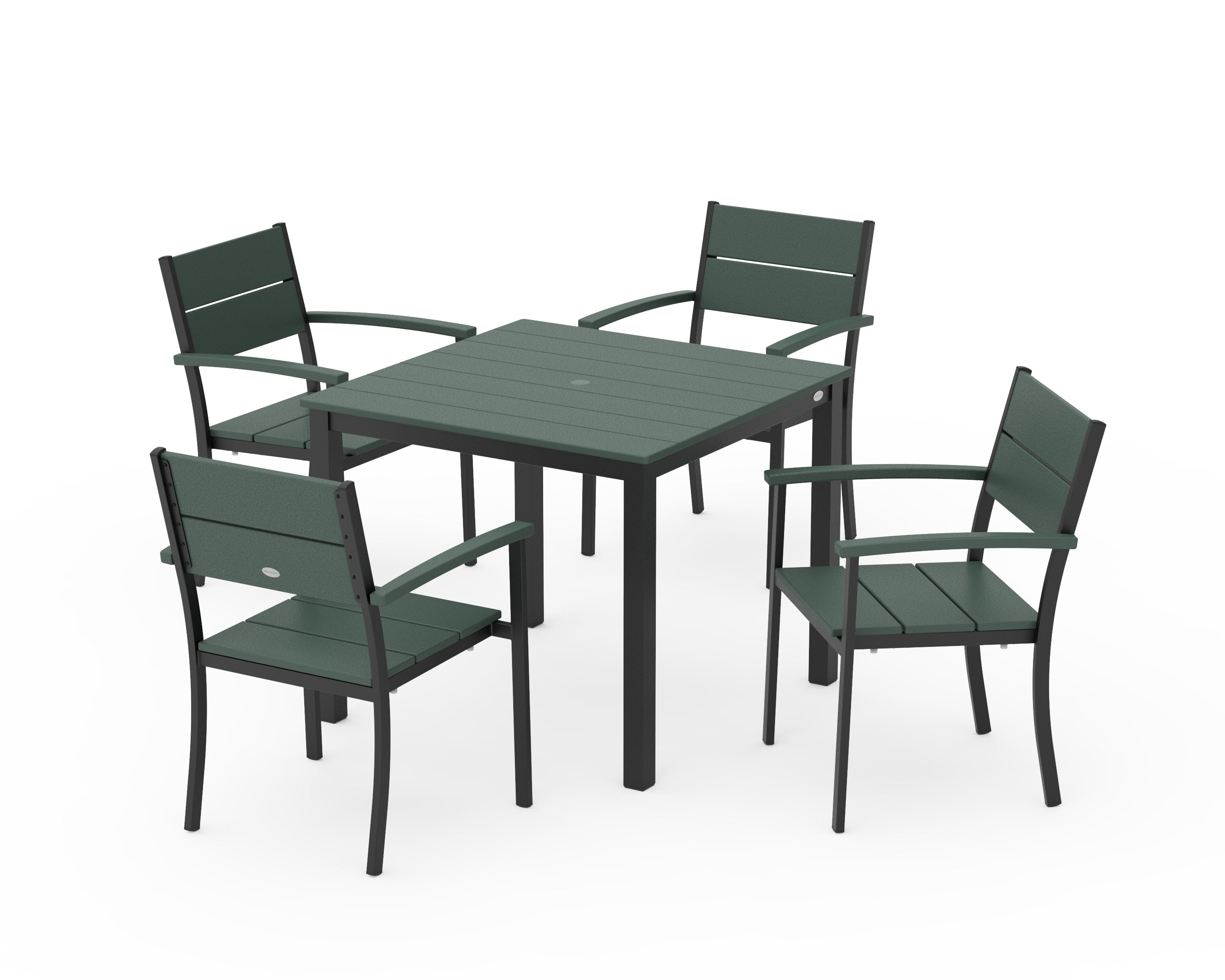 Main Street 5-Piece Dining Set in Black / Green