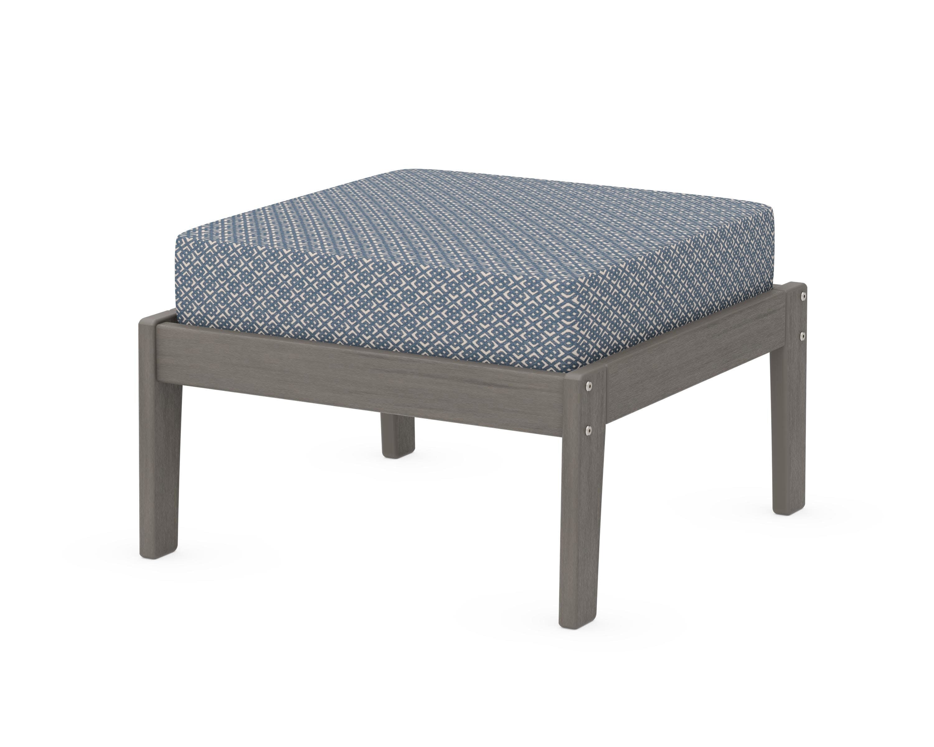 Deep Seating Ottoman in Driftwood / Hopscotch