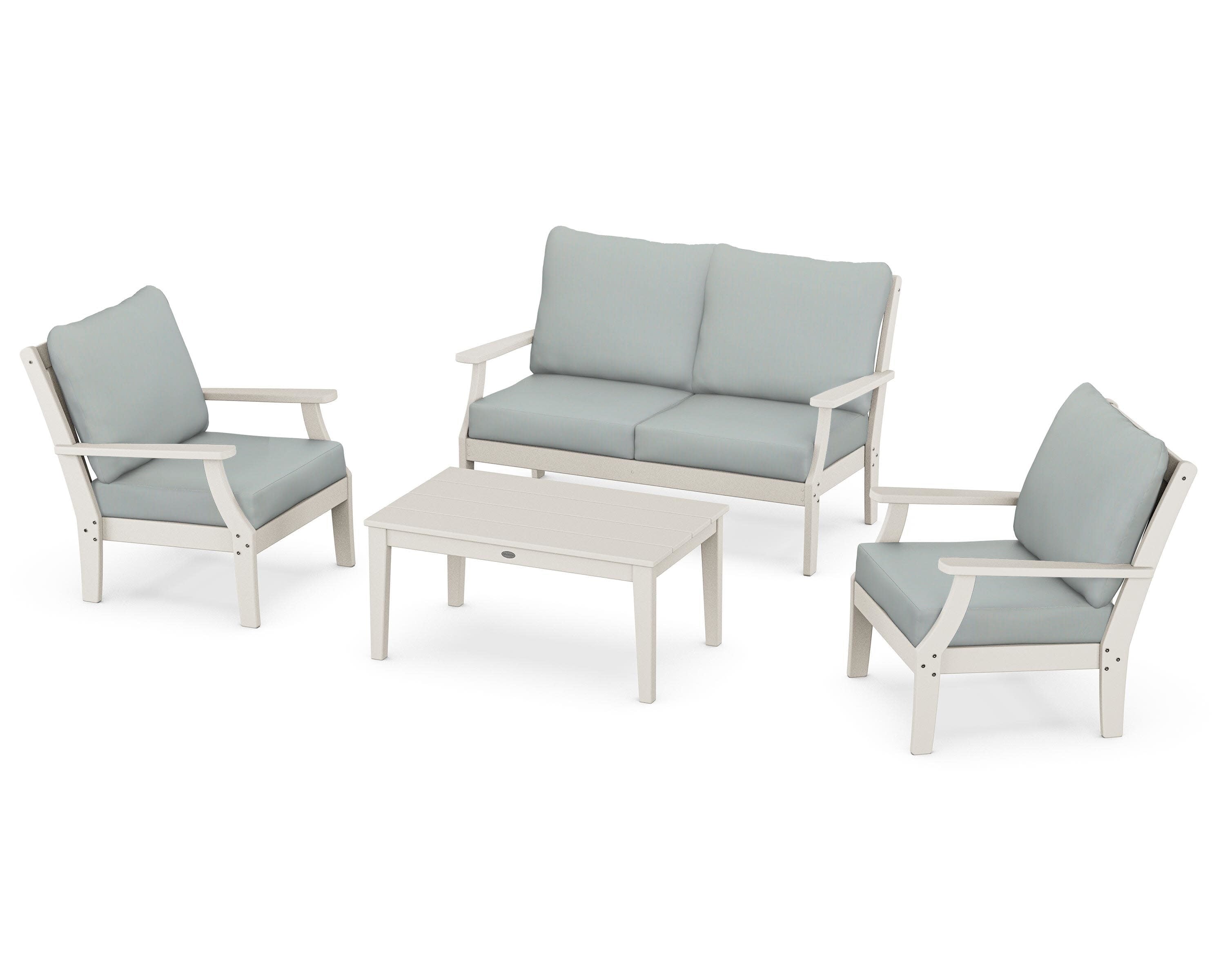 Braxton 4-Piece Deep Seating Chair Set in Sand / Spa
