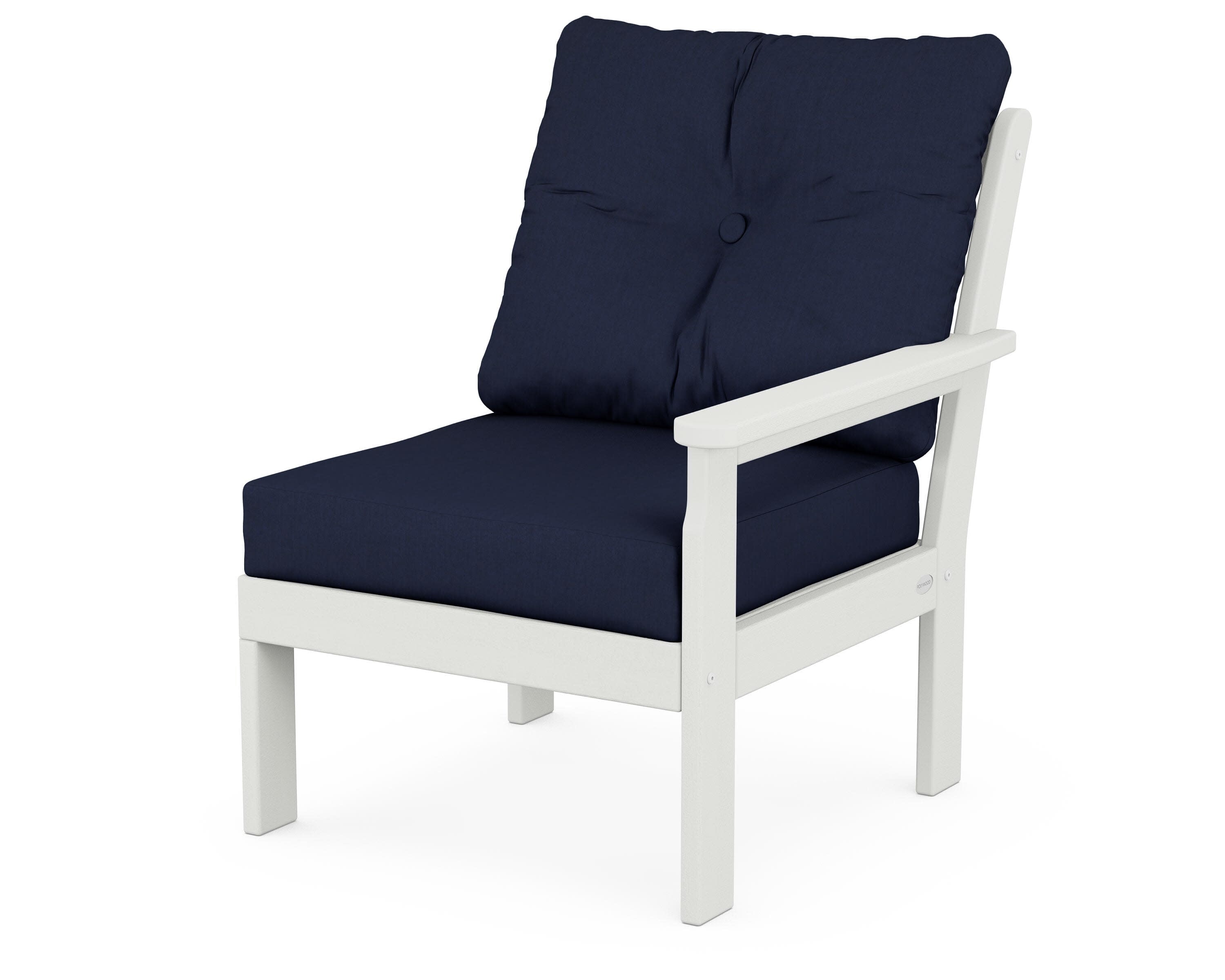Vineyard Modular Right Arm Chair in Vintage White / Spectrum Indigo