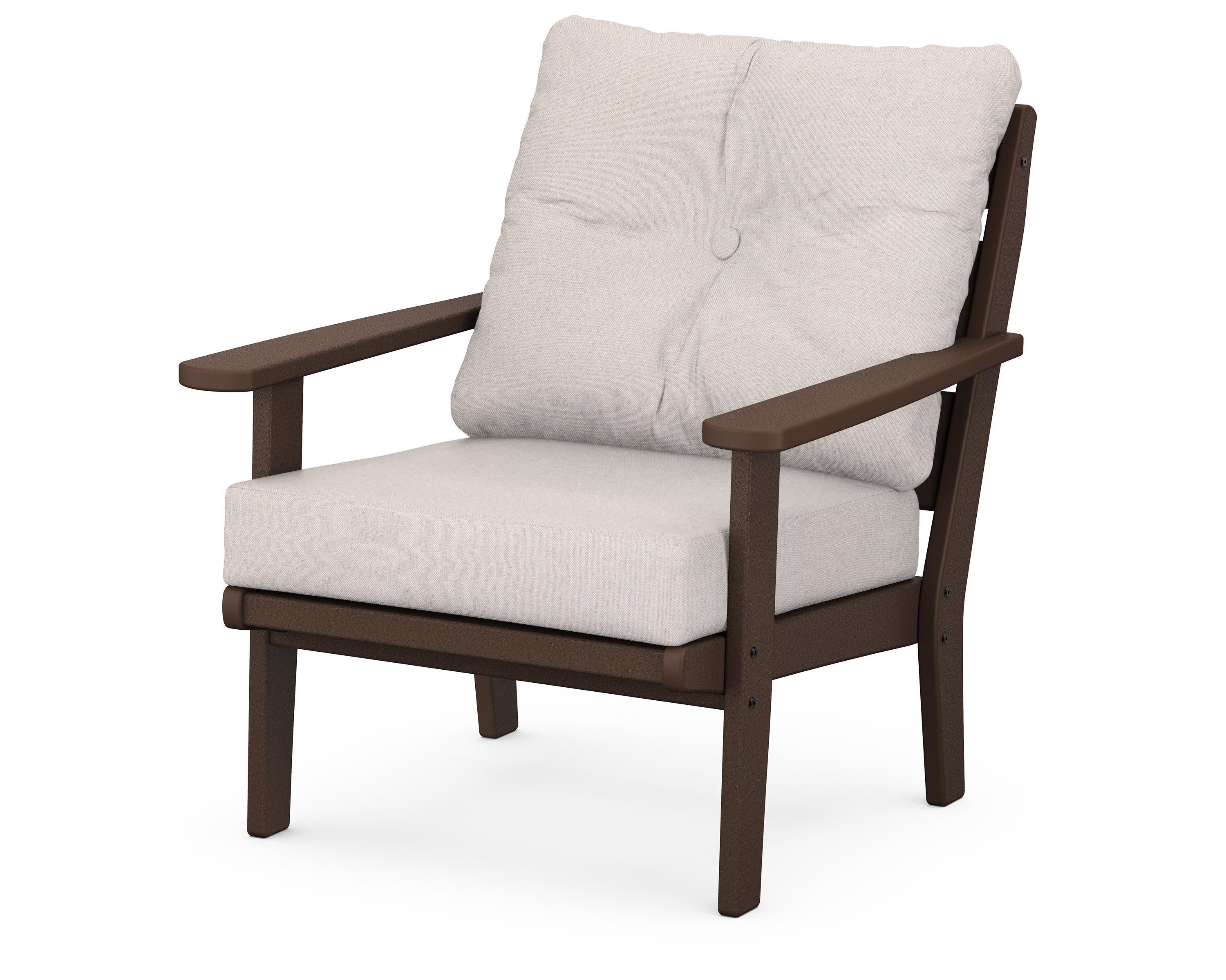 Lakeside Deep Seating Chair in Mahogany / Dune Burlap
