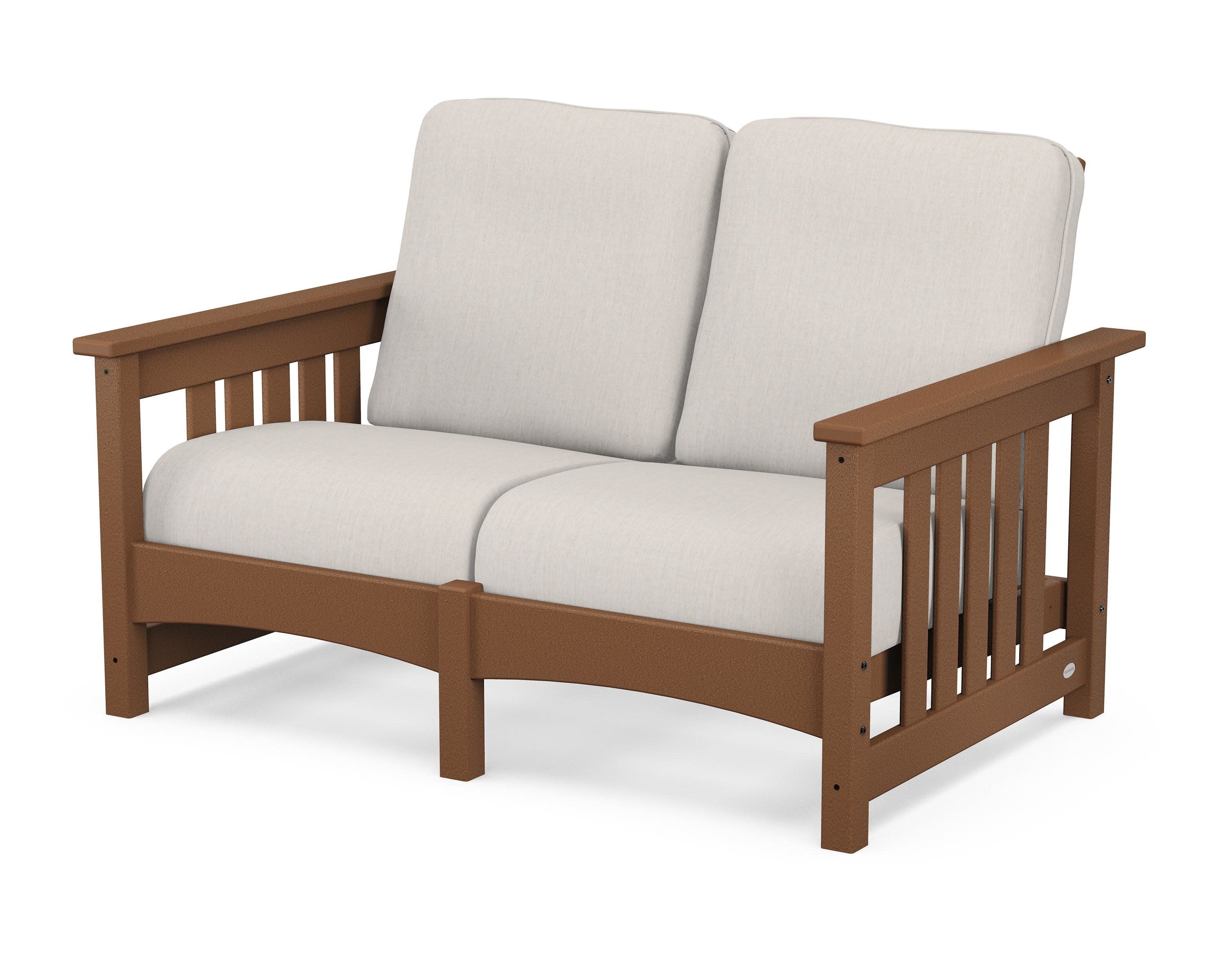 Club Mission Loveseat in Teak / Cast Ash