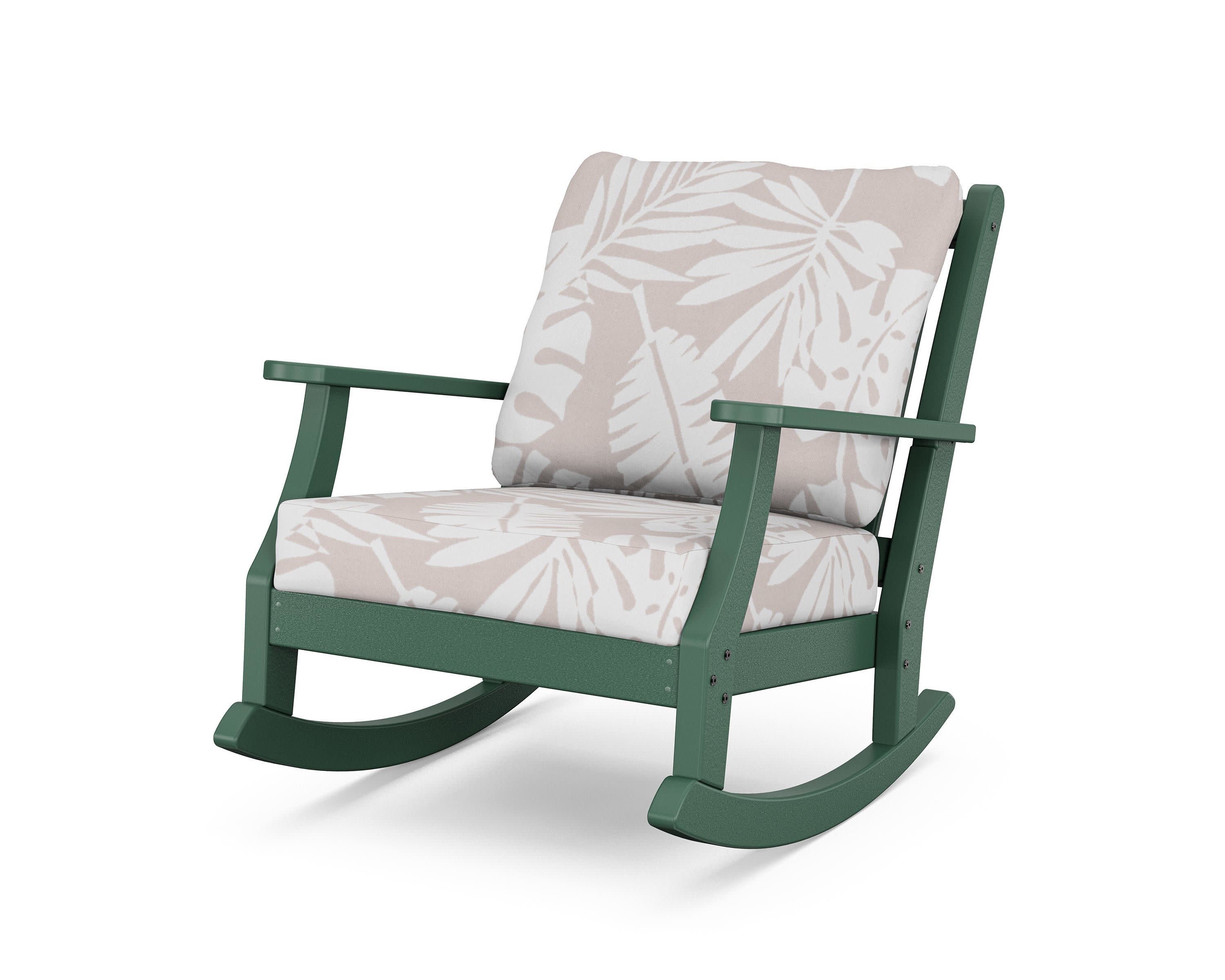 Wovendale Deep Seating Rocking Chair in Green / Leaf Dune Burlap