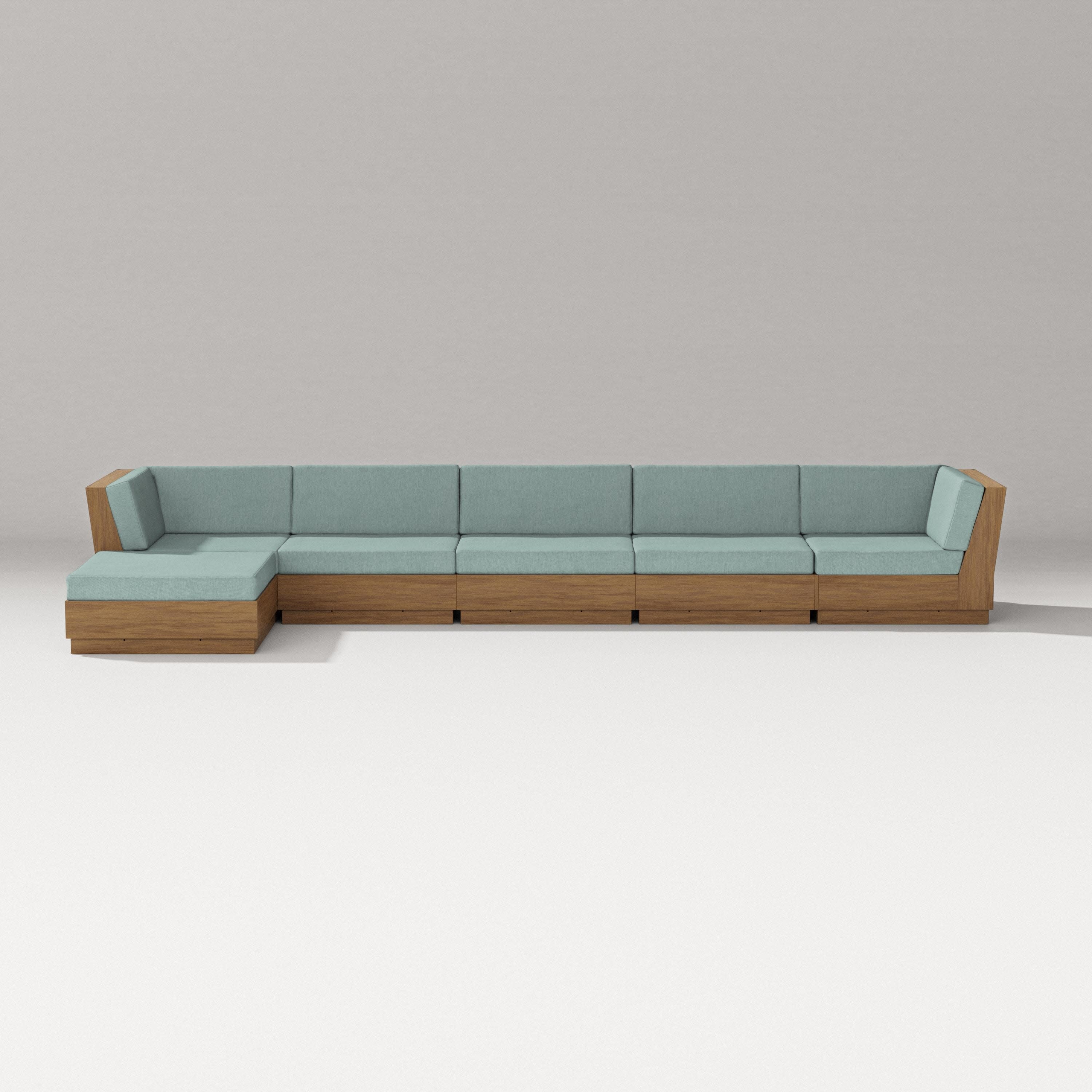 Elevate 6-Piece Chaise Sectional in Natural / Glacier Spa