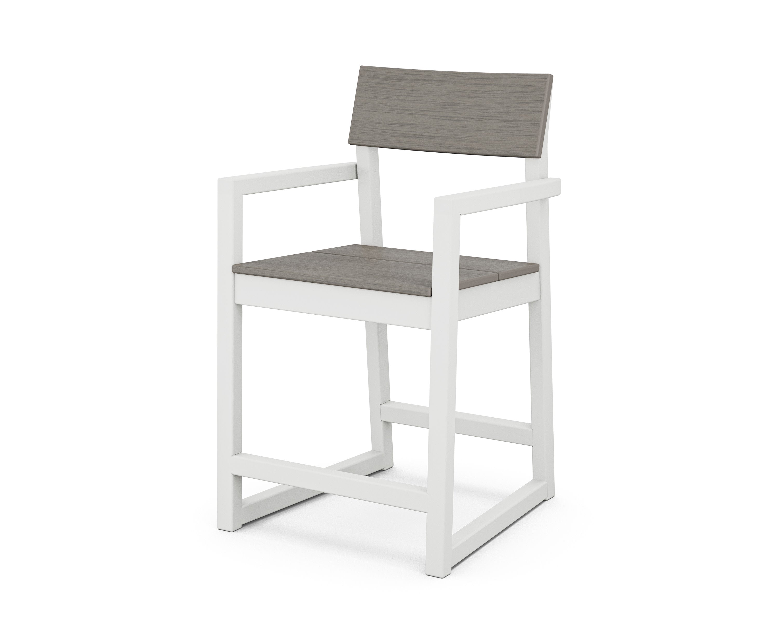 EDGE Counter Arm Chair in White / Driftwood