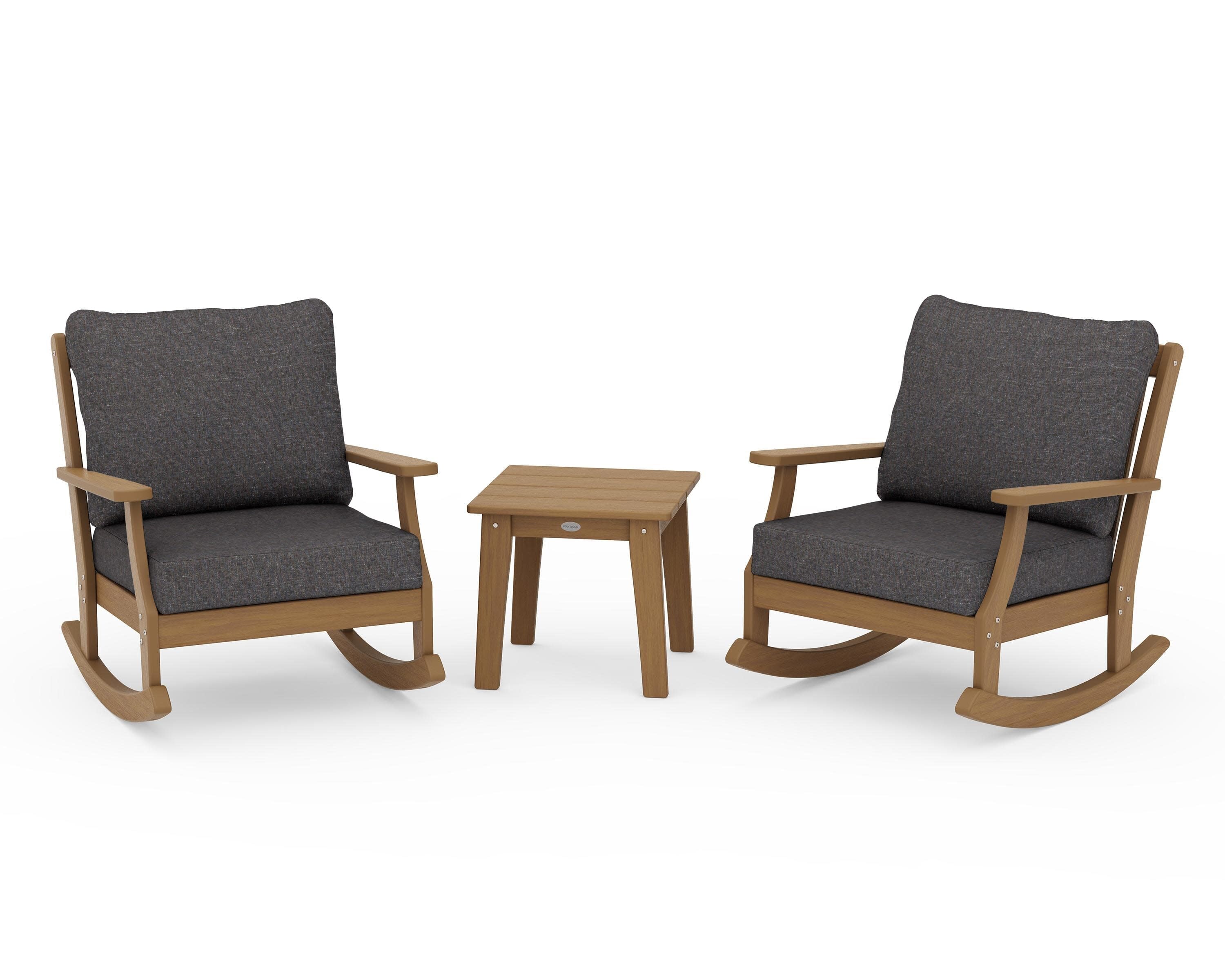 Braxton 3-Piece Deep Seating Rocker Set in Natural / Ash Charcoal