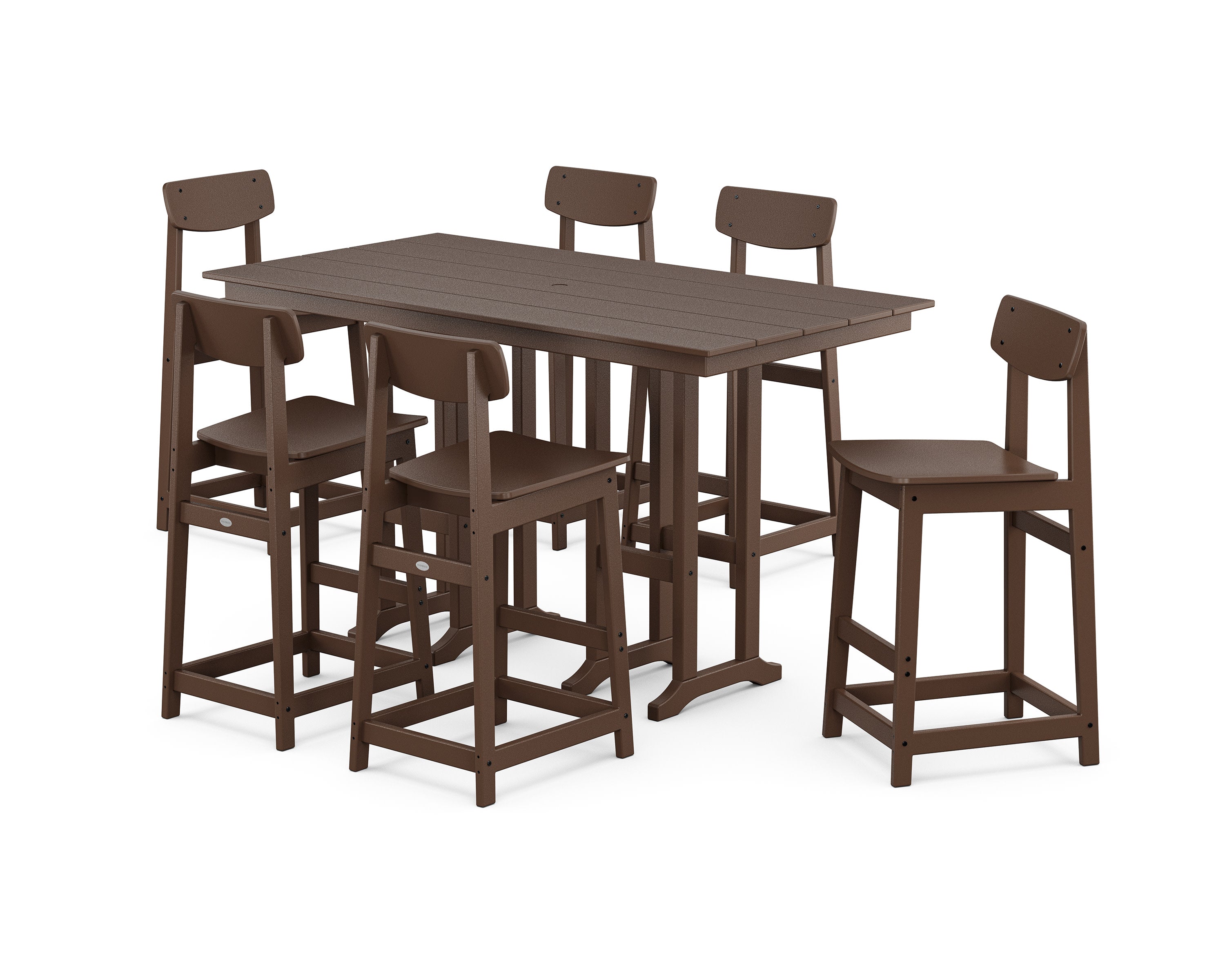 Modern Studio Urban Bar Chair 7-Piece Set in Mahogany