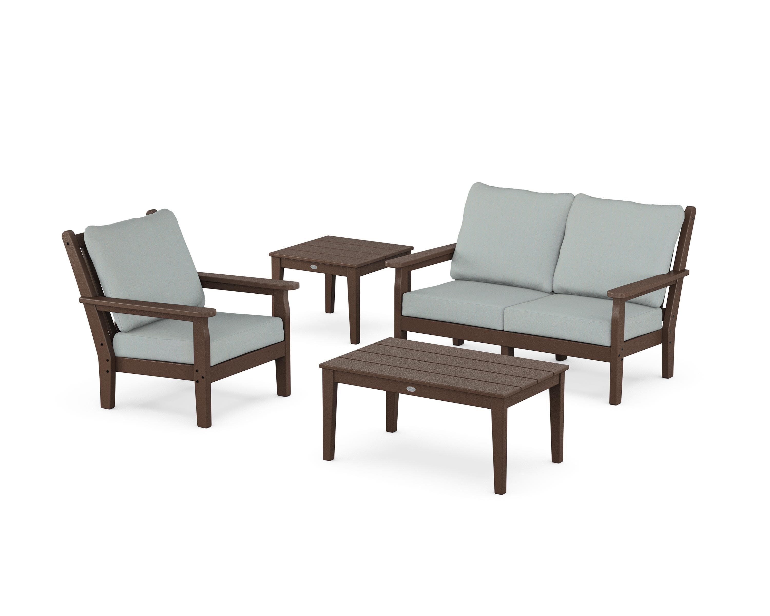 Chippendale 4-Piece Deep Seating Set in Mahogany / Spa