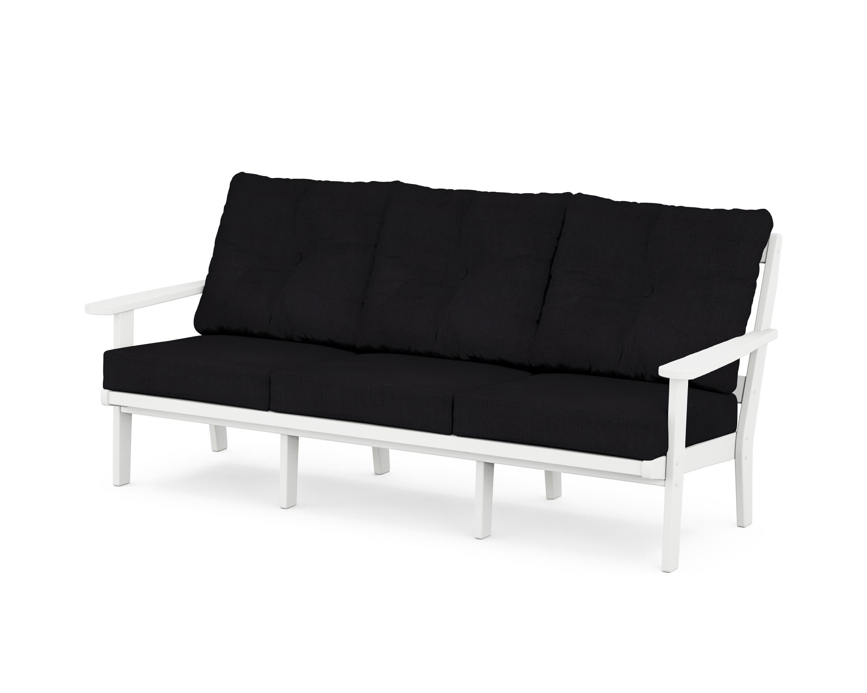 Mission Deep Seating Sofa in White / Midnight Linen