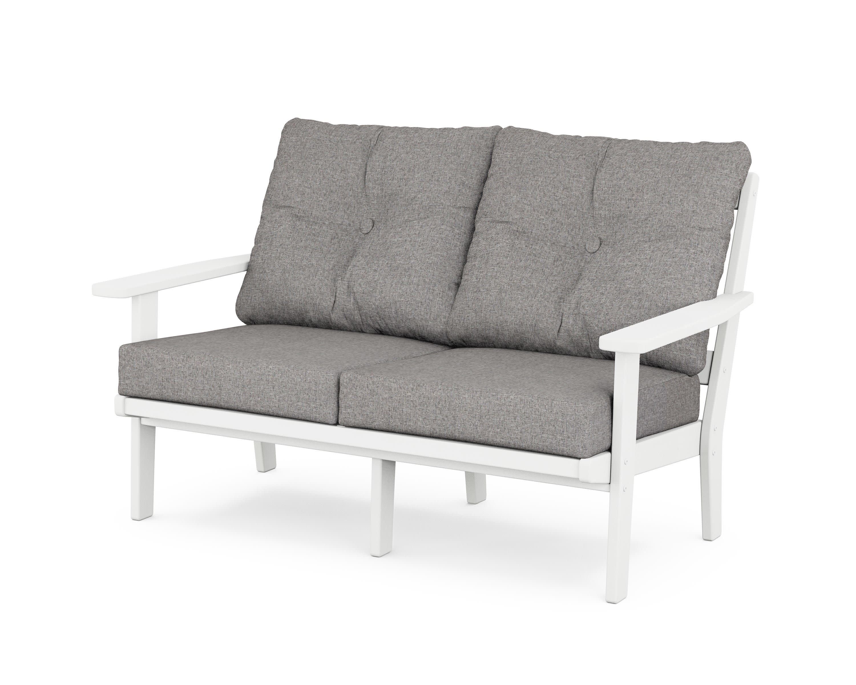 Oxford Deep SeatingLoveseat in White / Grey Mist
