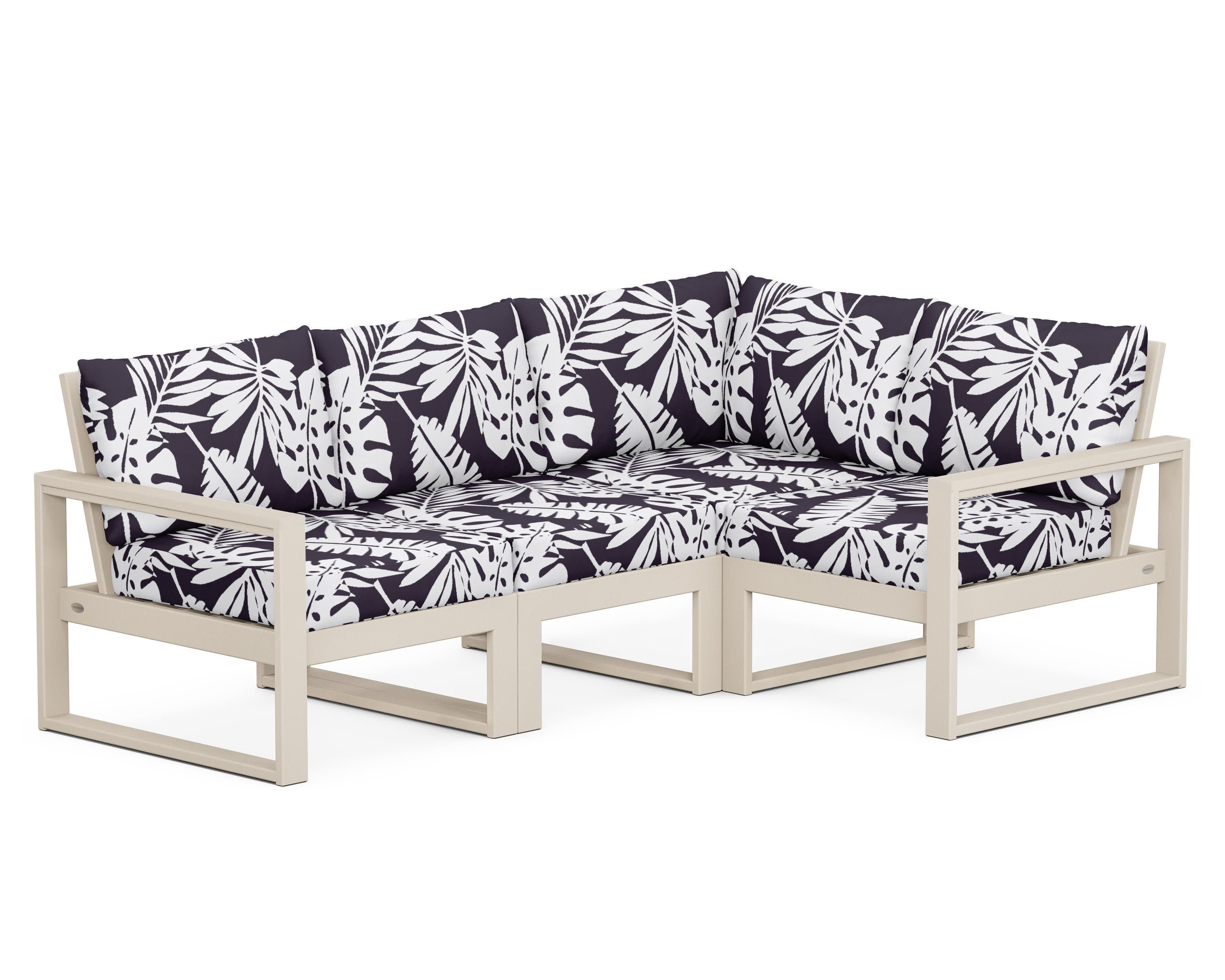 EDGE 4-Piece Modular Deep Seating Set in Sand / Leaf Navy