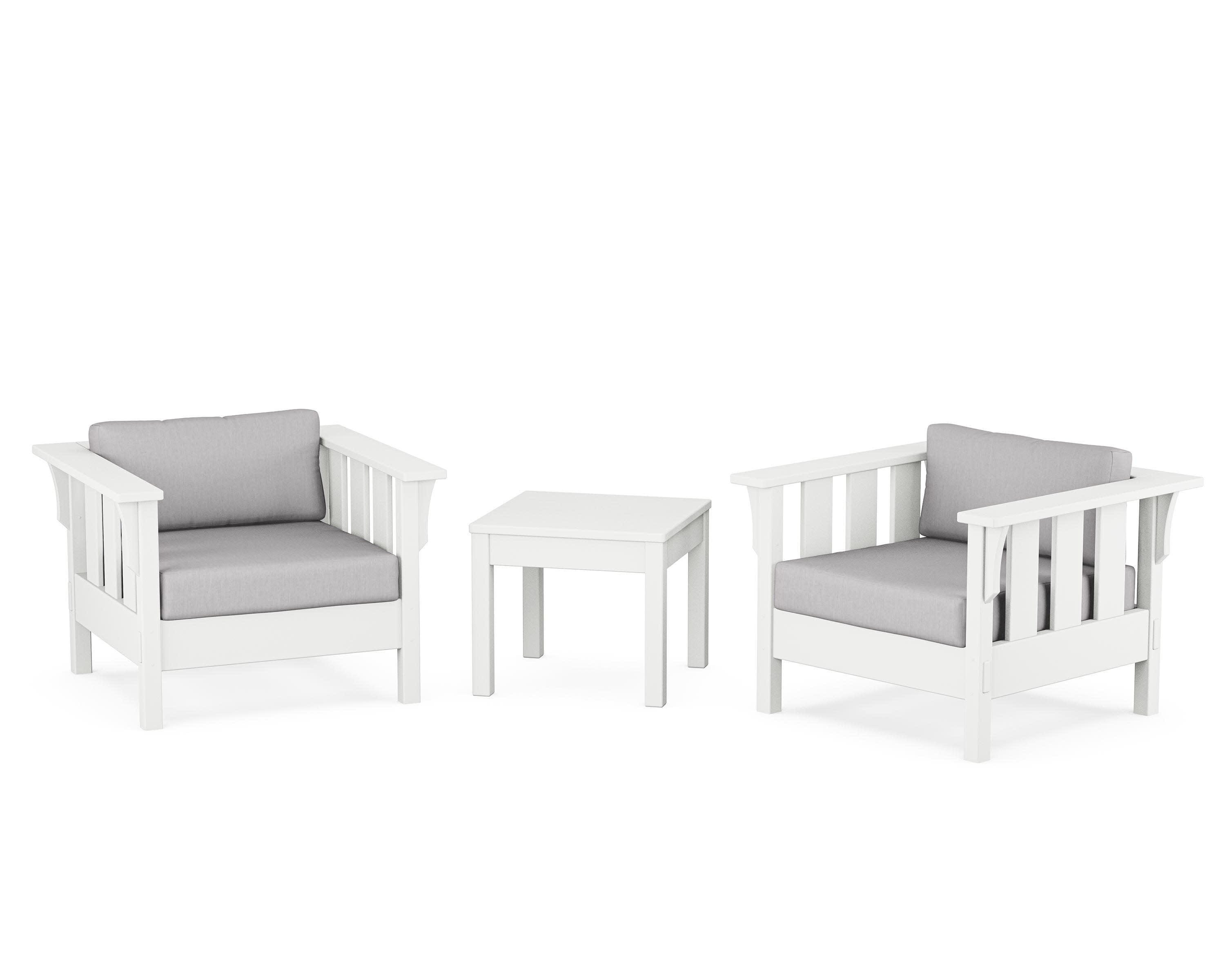 Acadia 3-Piece Deep Seating Set in White / Granite