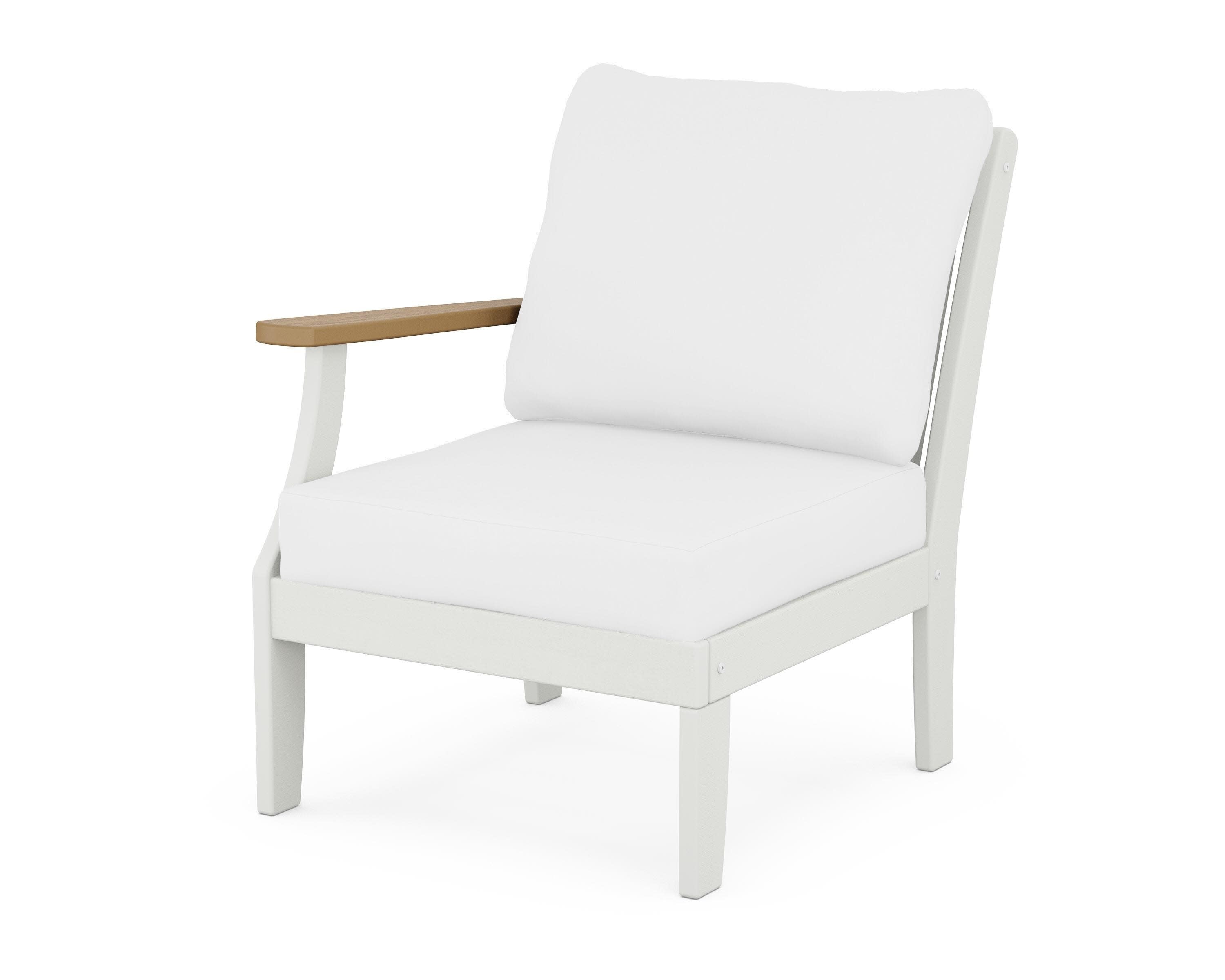 Braxton Modular Left Arm Chair in White / Natural / Natural