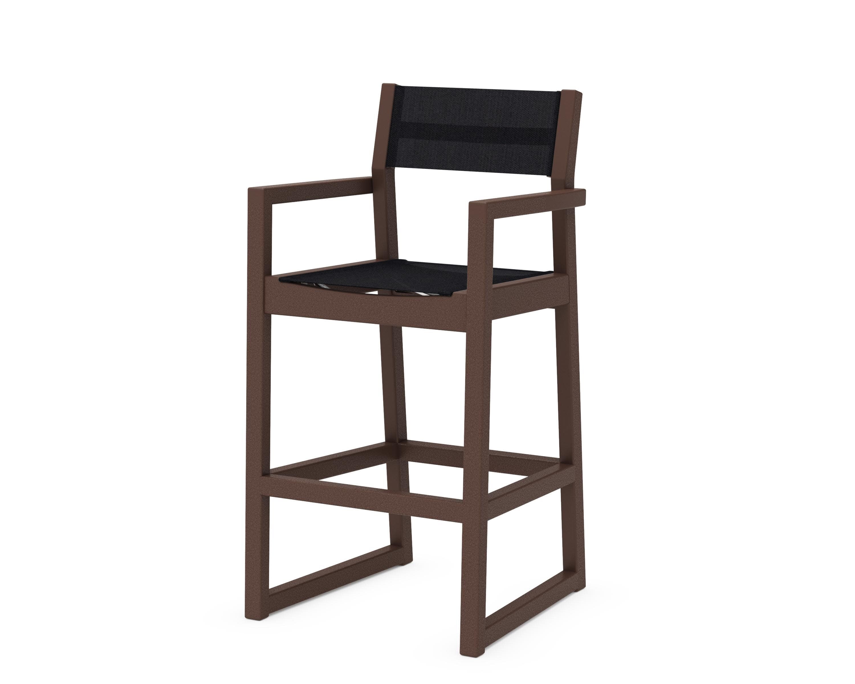 EDGE Sling Bar Arm Chair in Mahogany / Black Sling