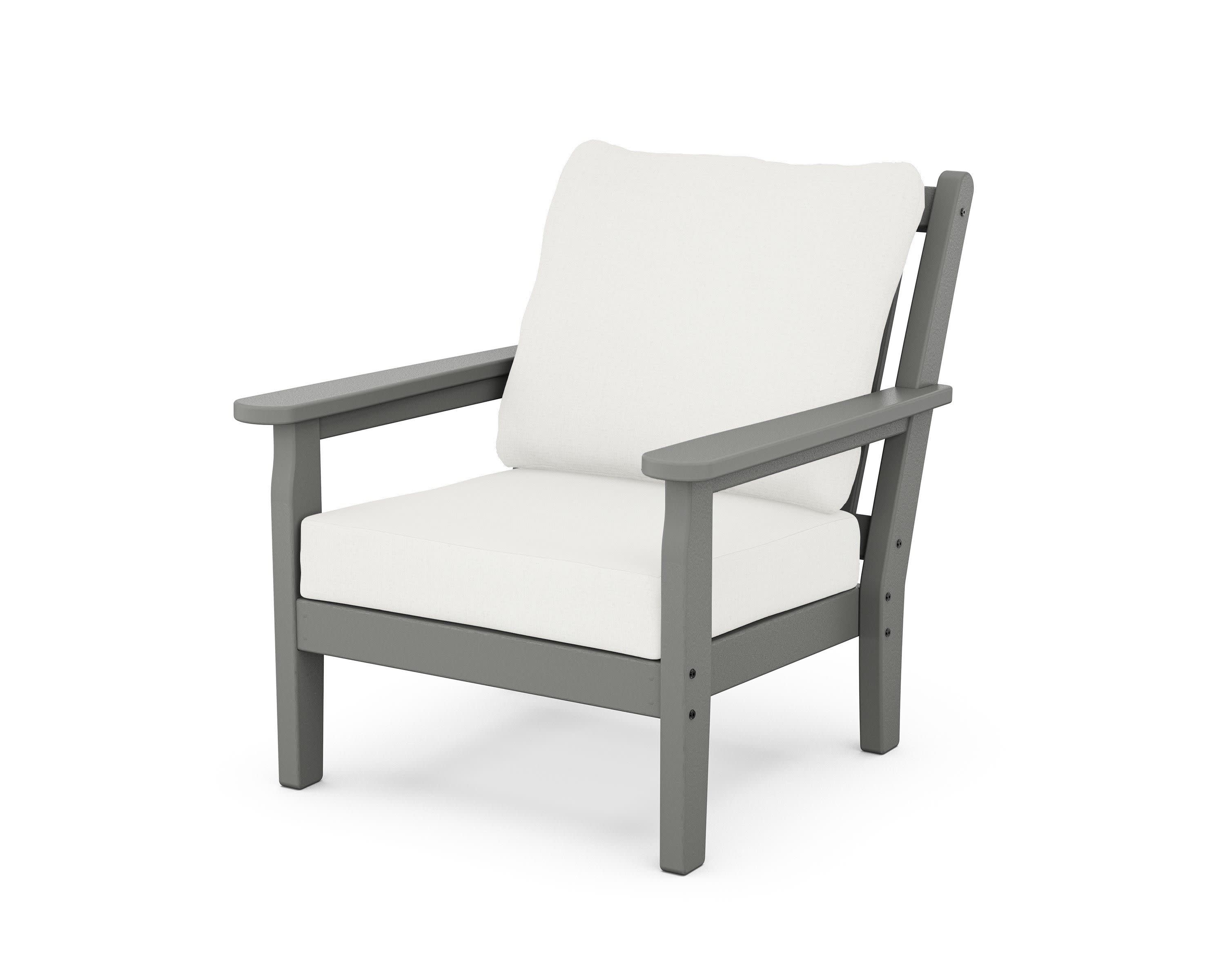 Chippendale Deep Seating Chair in Slate Grey / Natural Linen