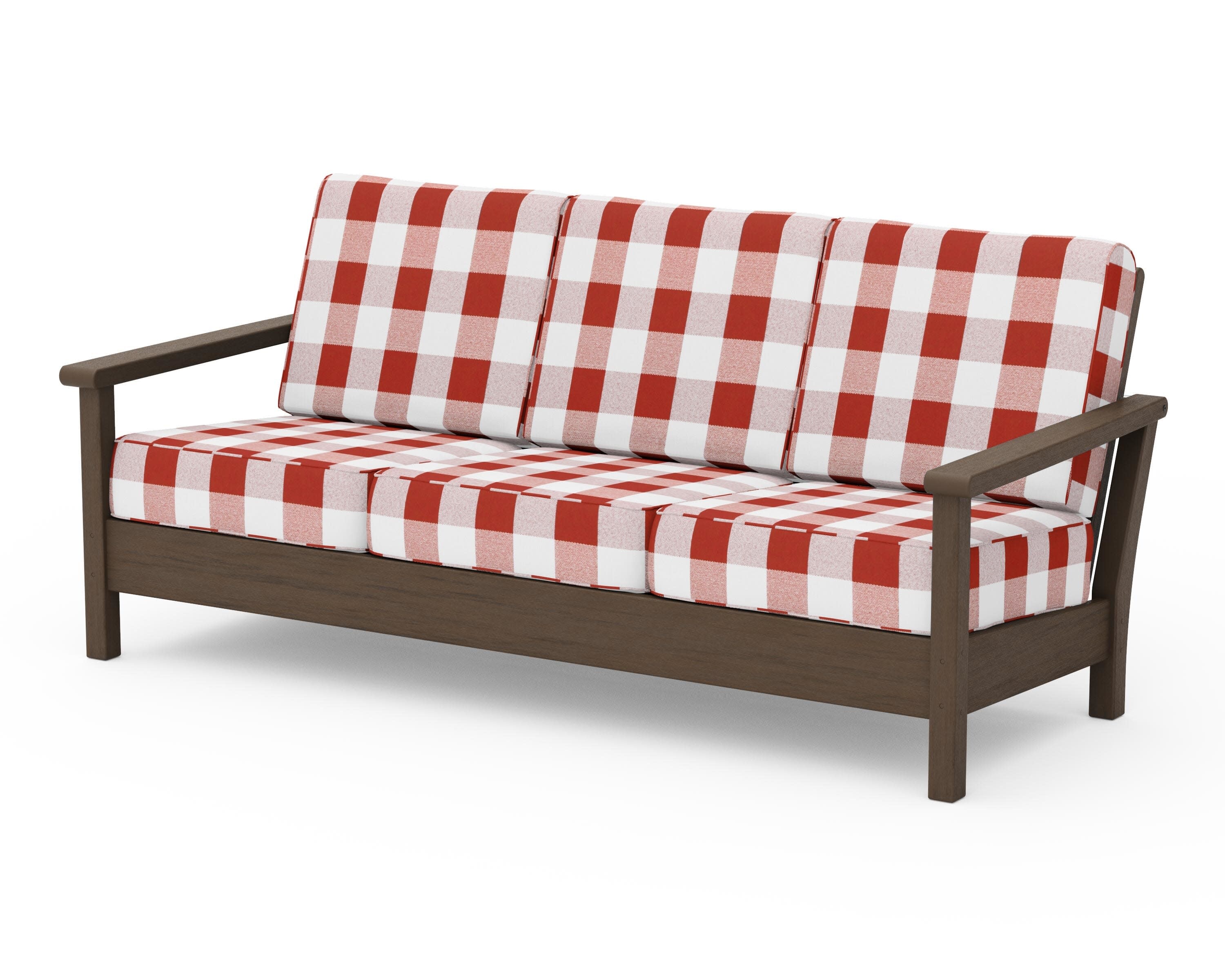 Harbour Deep Seating Sofa in Kona / Buffalo Plaid Crimson