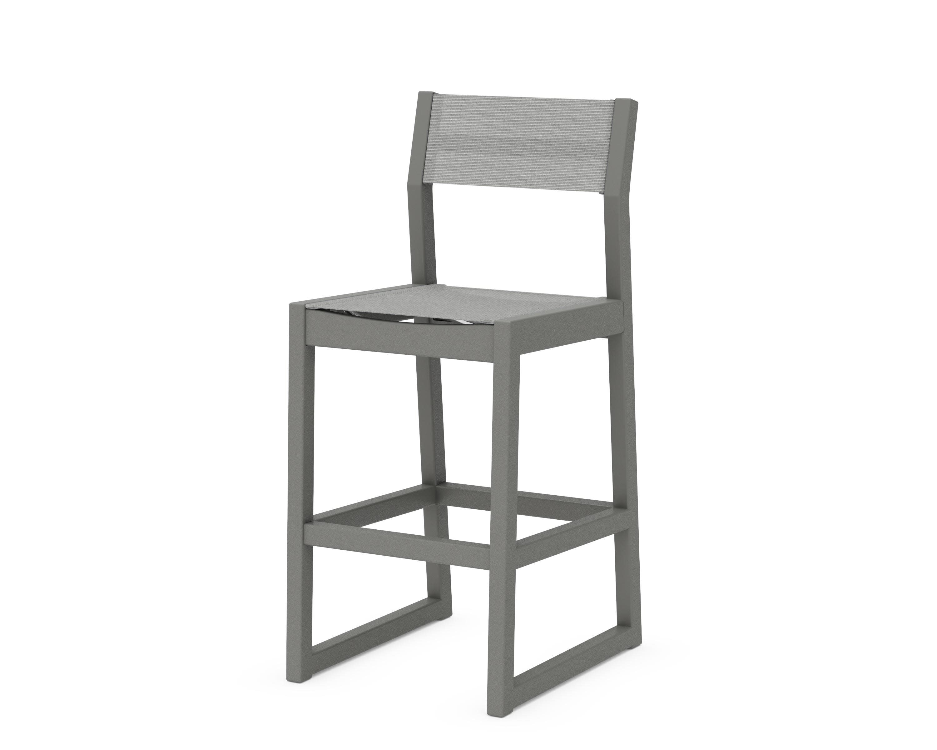 EDGE Sling Bar Side Chair in Slate Grey / Metallic Sling