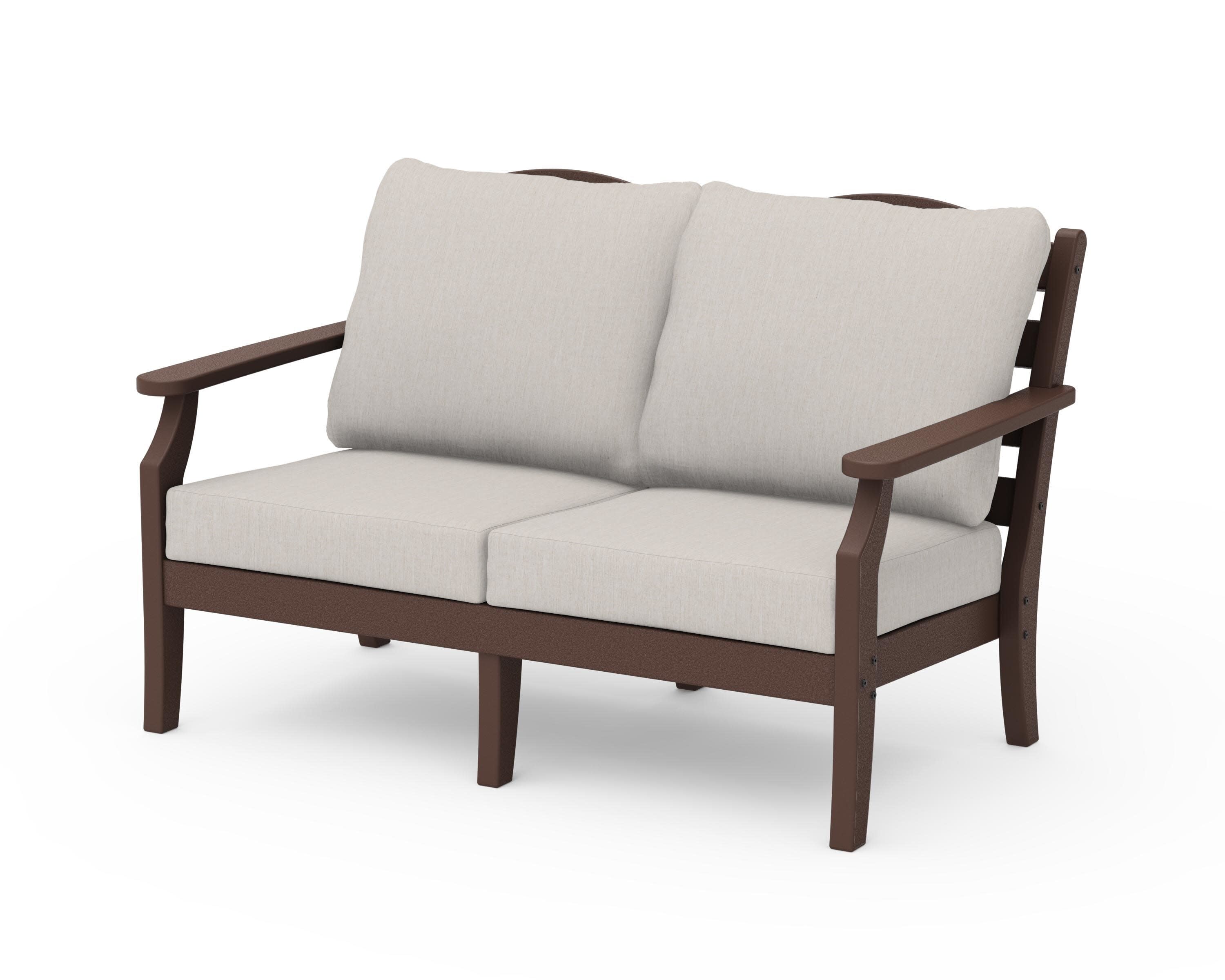Savannah Deep Seating Loveseat in Mahogany / Cast Ash